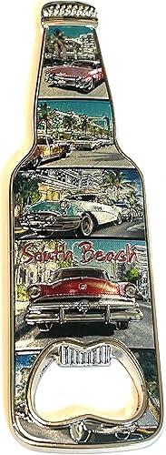 Miniatura 9 de SUREG Florida - Abrebotellas con imán para nevera, varios diseños, collage retro, coleccionable, abrebotellas, 1 artículo (Miami Retro Collage)