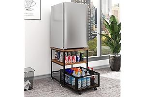 Lockable Mini Fridge Stand with Storage