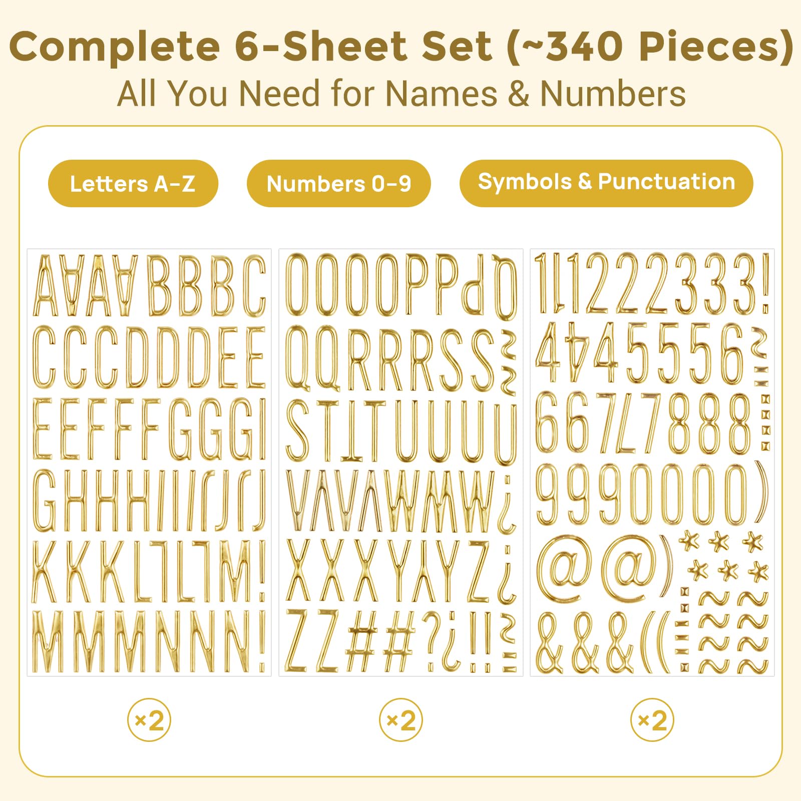 Amazon.com: 6 張金色浮腫字母和數字貼紙1 英吋(約2.54 公分)金色3D  字母貼紙防水金色泡沫貼紙適用於郵箱海報剪貼簿標誌畢業帽裝飾DIY :