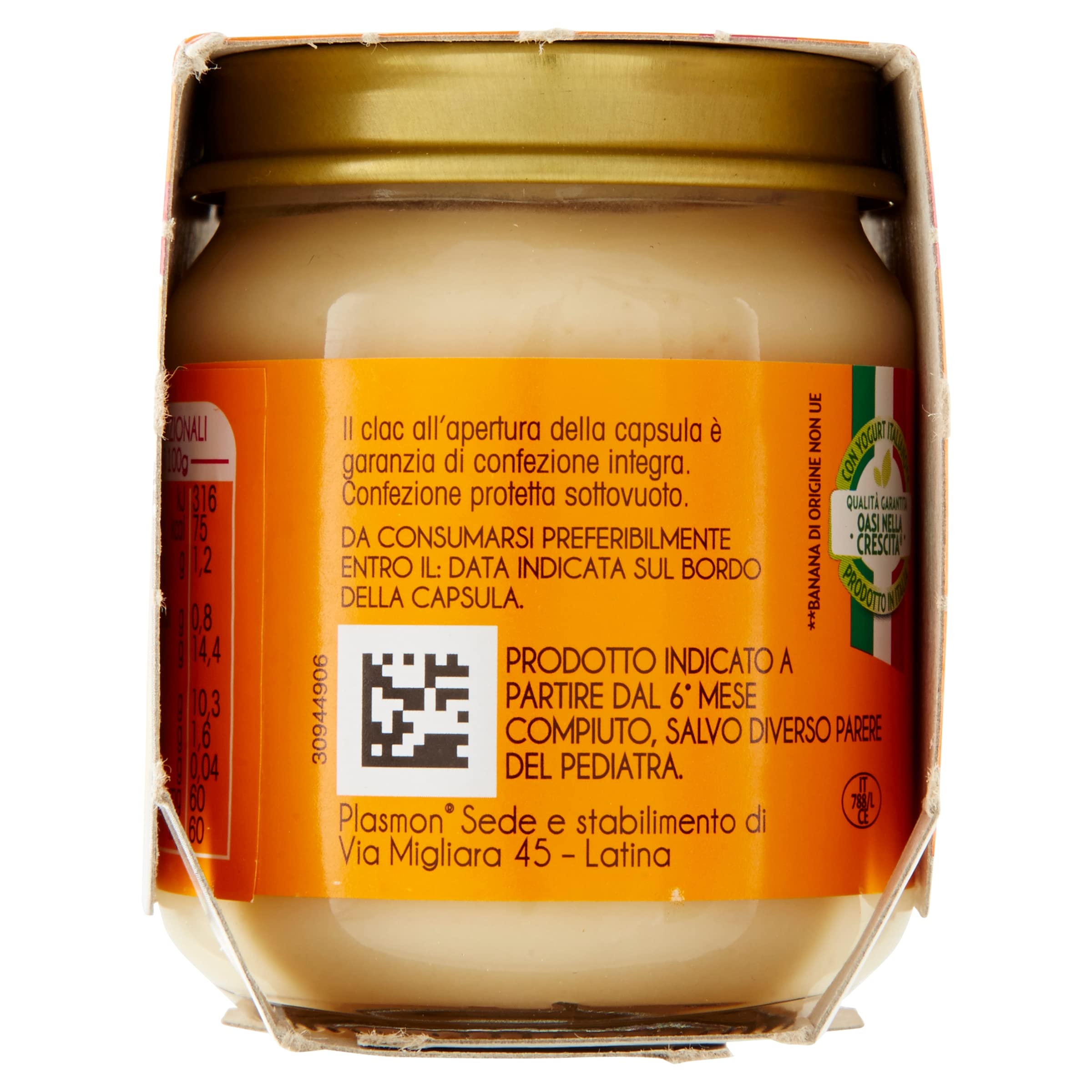 Plasmon Omogeneizzato Banana e Yogurt 2x120g (12 Confezioni)