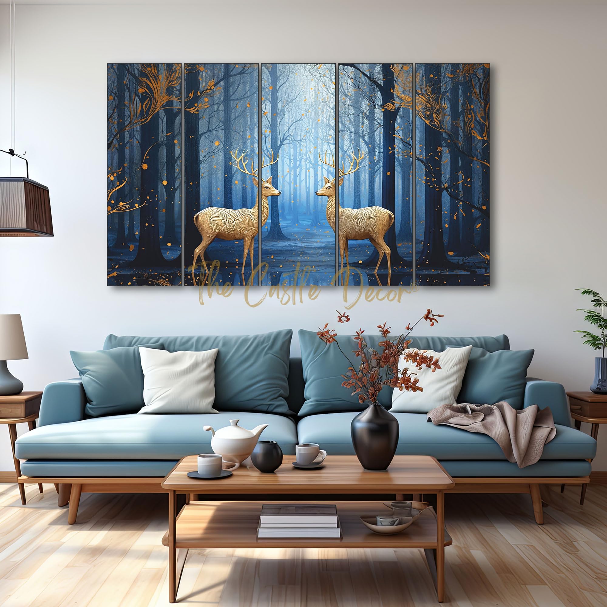 The Castle Decor-Golden deer wall painting with frame Big Size(27x48) Wall art for living room,Bedroom,Drawing room,Hotels-Wooden Framed-Digital Painting (B0CPHZ1NNG) Amazon Price History, Amazon Price Tracker