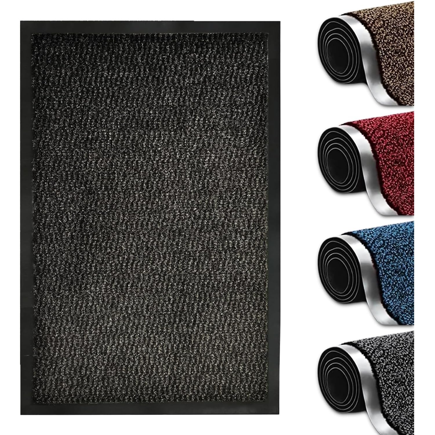 Heavy Duty Dirt Trapper Barrier Mat, Non-Slip PVC, Anthracite, 80x140cm โ image 1