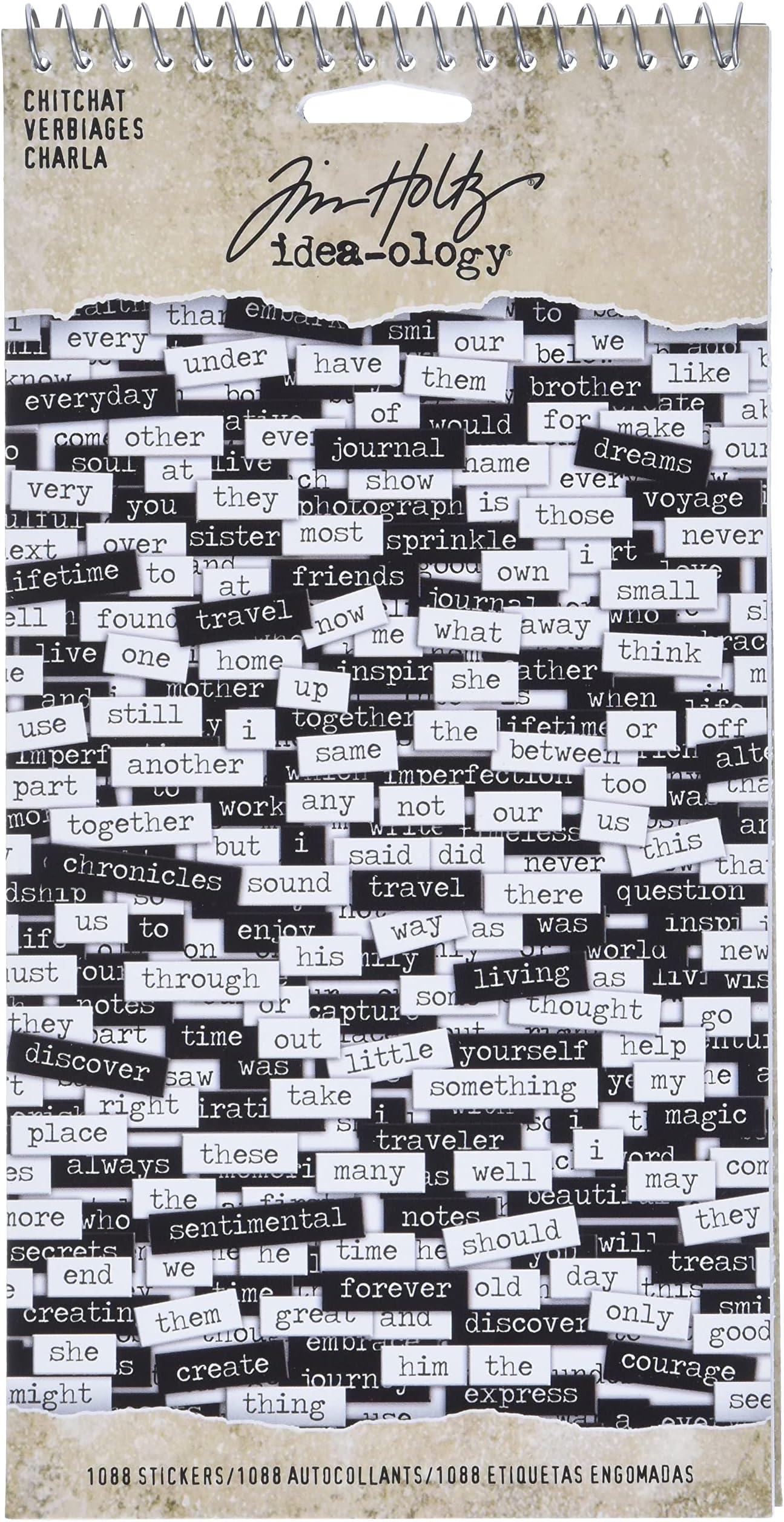 Chitchat Word Stickers by, Black and White Matte Cardstock, 1088 Stickers, TH92998