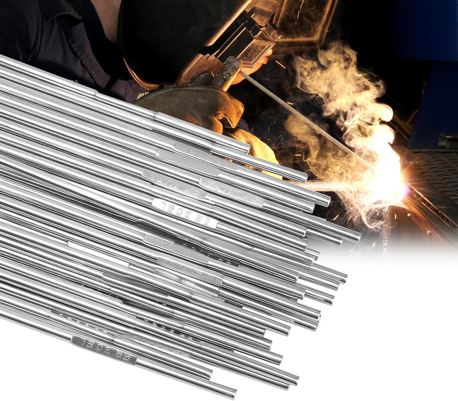 50pcs Stainless Steel TIG Welding Rod ER308L 1.83LB, 3/32"x16" Stainless Steel Welding Rod,Tig Filler Rod Low Splatter Corrosion Resistance, TIG Welding Accessories, Welding Rods