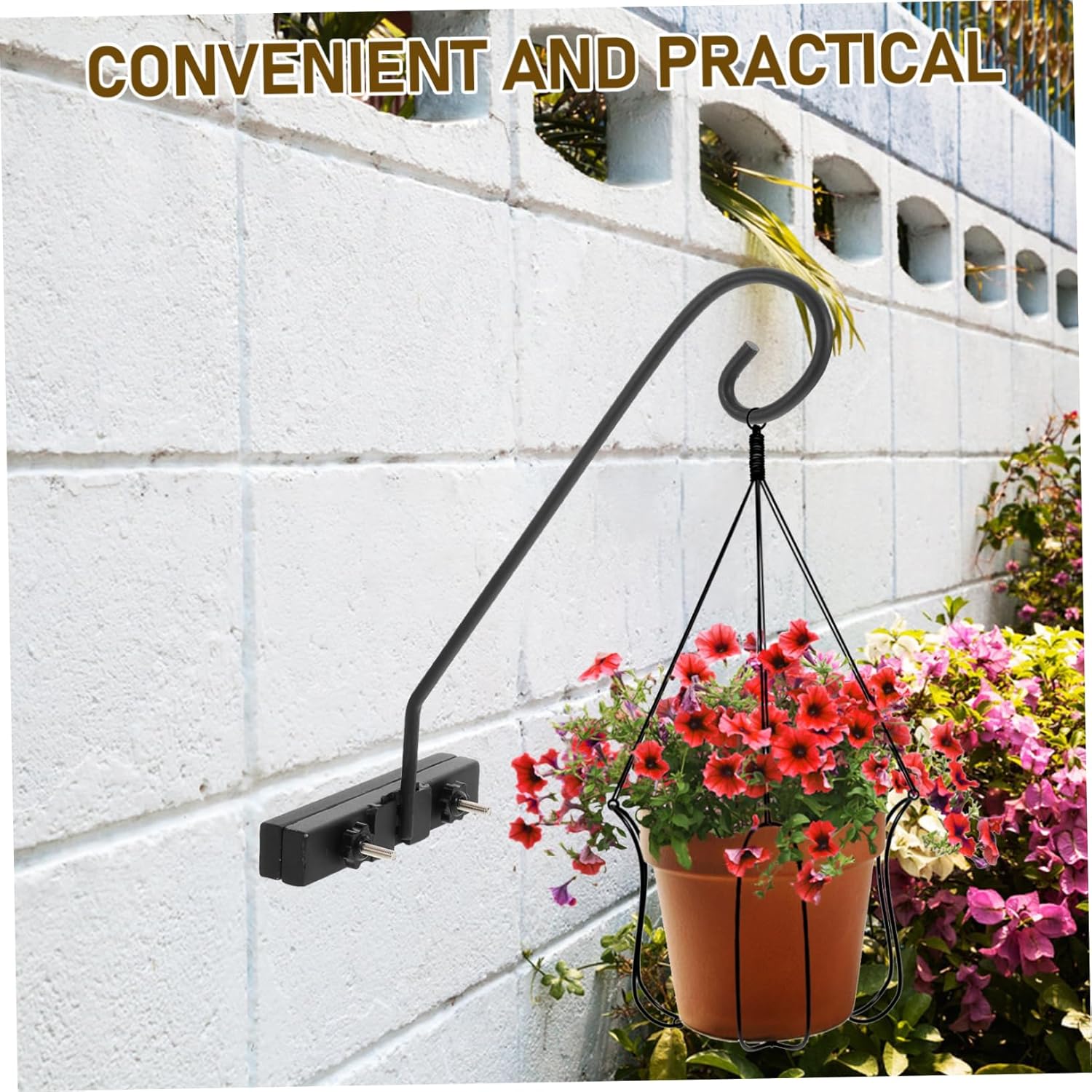 1 Set Heavy Duty Steel Deck Hanger for Railing Space Saving Outdoor Flower Pot Holder for Balcony Garden and Patio Decor Durable and Sturdy Plant Bracket for Efficient Use of Space