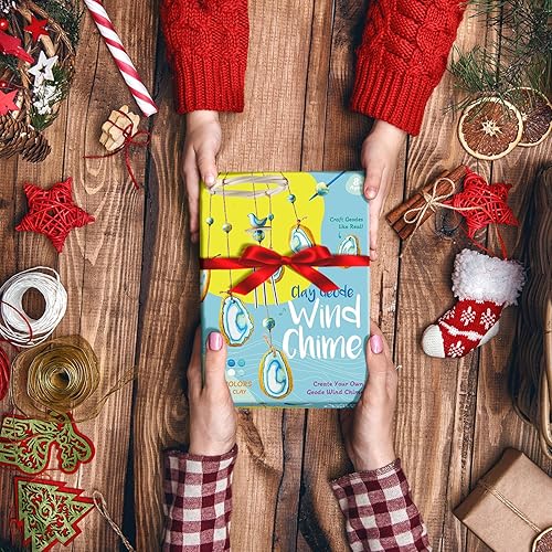 Miniatura 7 de EDUMAN Haz tus propias geodas de arcilla carillón de viento para decoración del jardín del hogar, artes y manualidades para niños de 8 a 12 años,