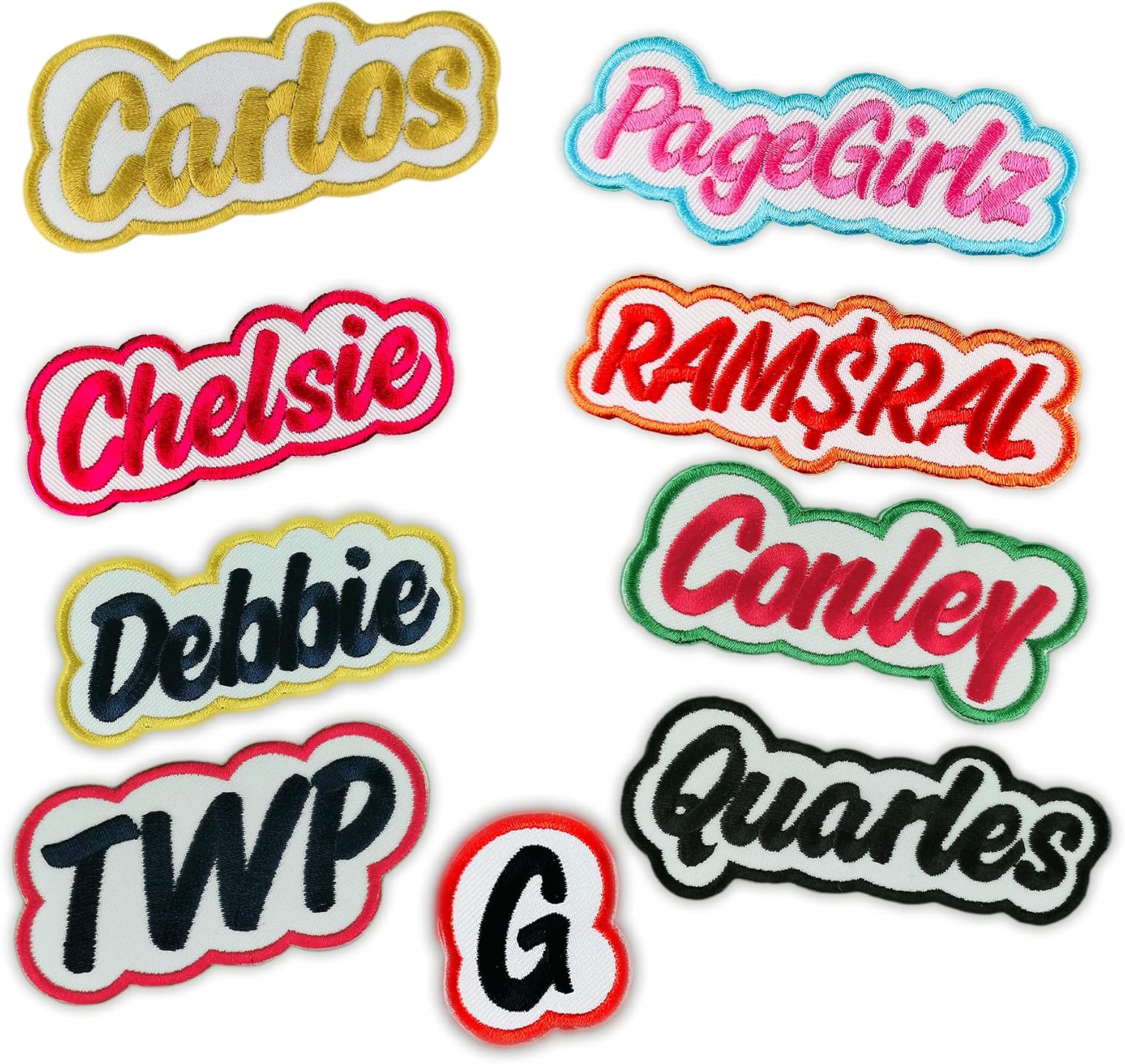 Unique Freehand Border Alphabet Patch Embroidered Iron On/Sew On Personalised