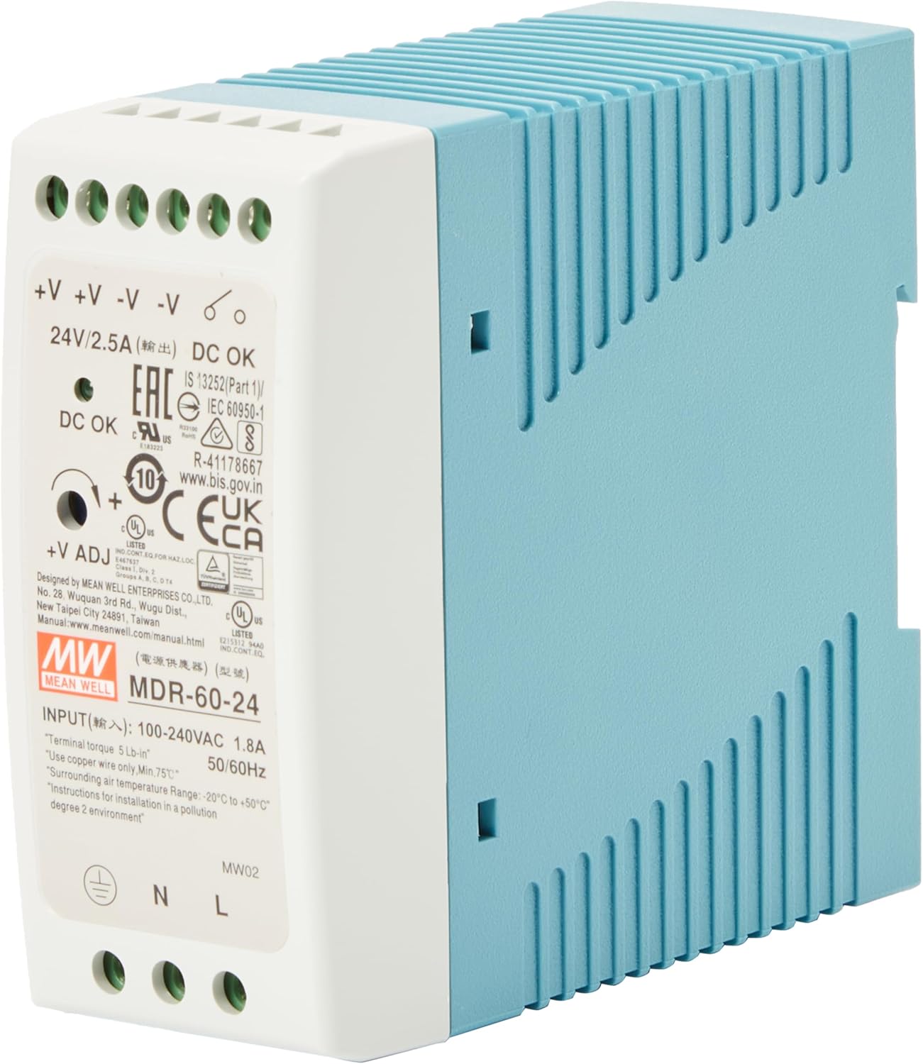 Meanwell MDR-60-24 AC-DC Industrial DIN Rail Power Supply