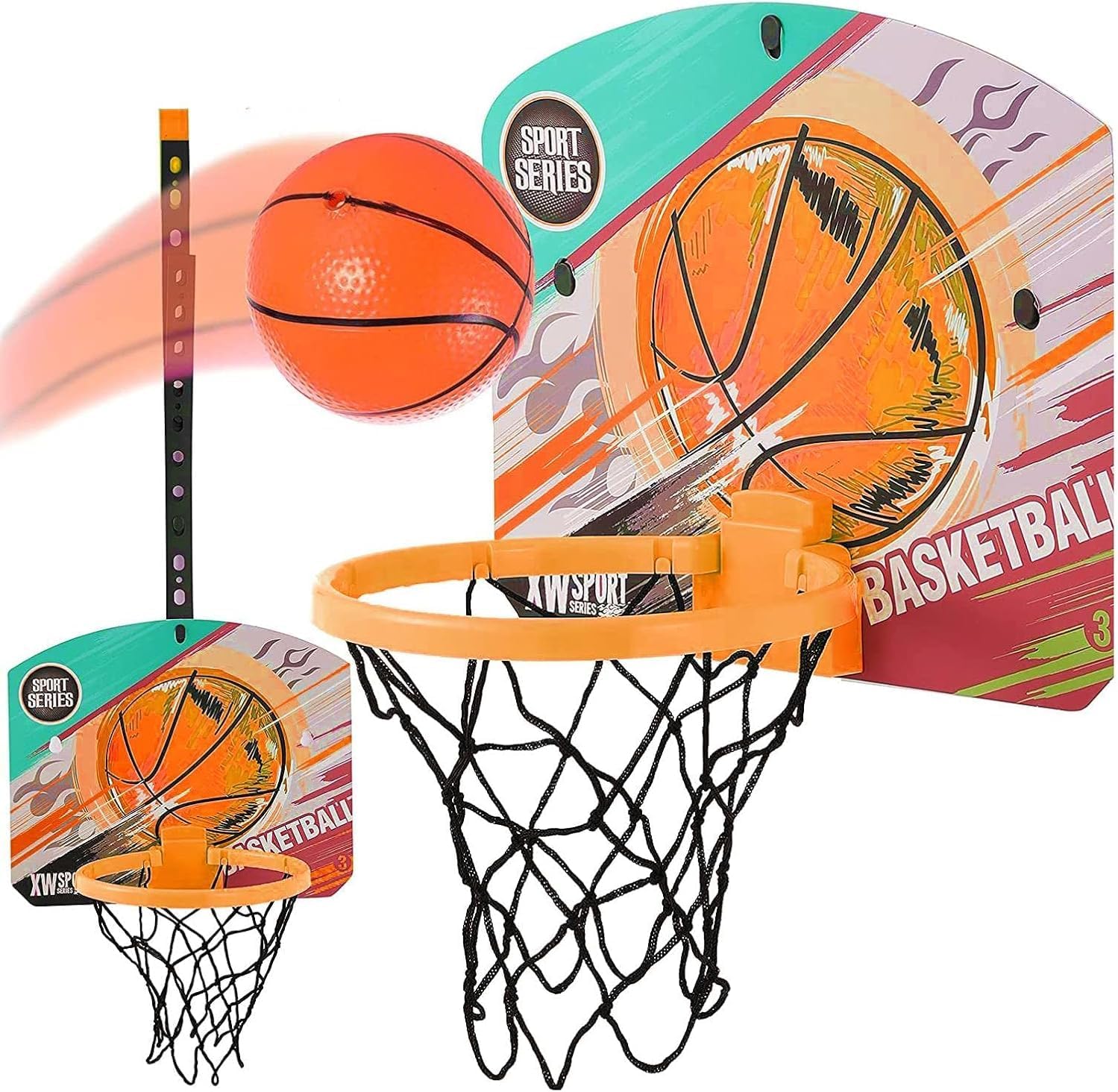 Basketball Hoop Height Adjustable indoor outdoor Office Desktop Game Bathroom Slam Dunk Gadget (Design 10)