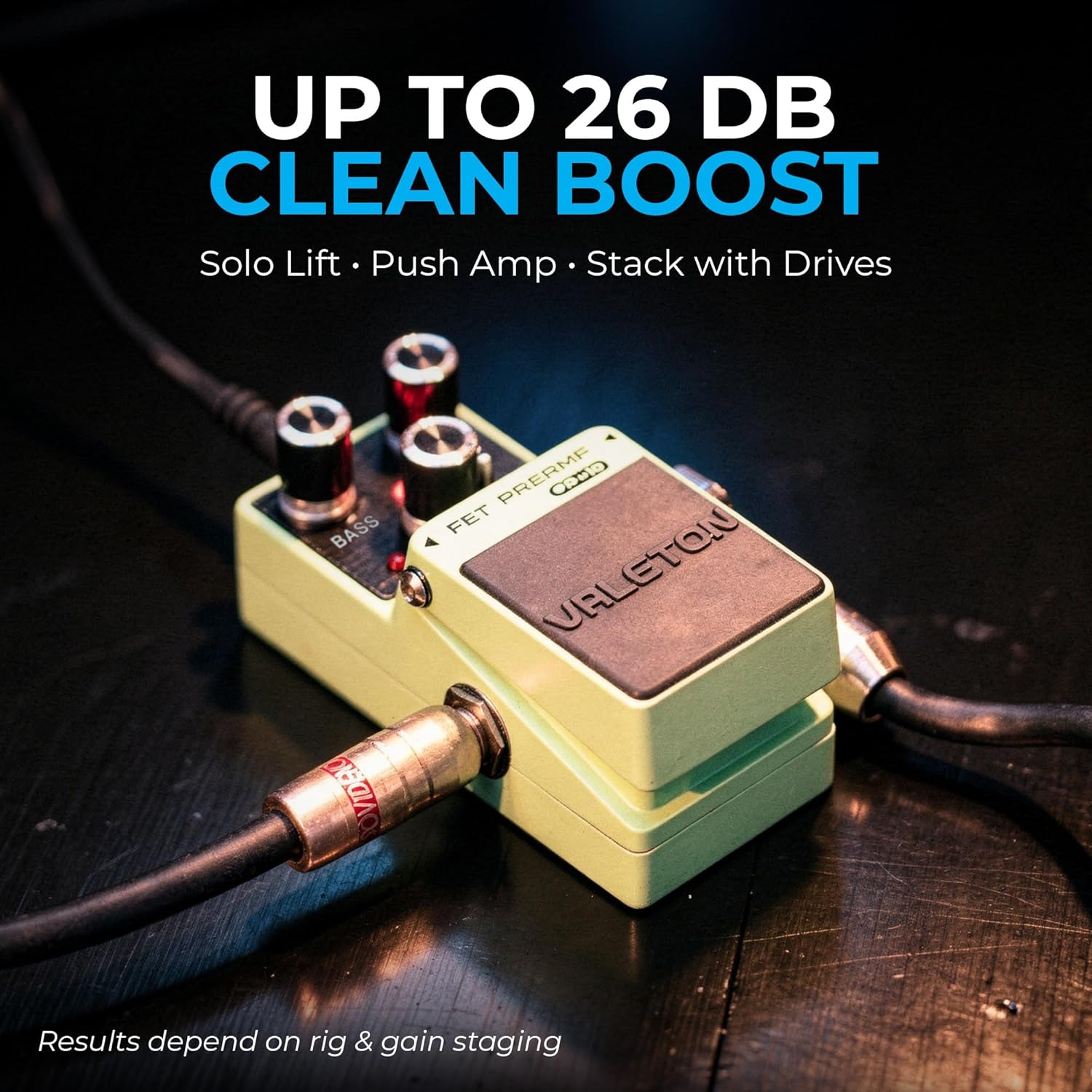 Valeton FET Analog Preamp Guitar Pedal – 26dB Clean Boost with 2 Band EQ and Low Cut Switch, Analog Signal Path, Compact Metal Guitar Distortion Effects Pedal for Tone Shaping and Gain Booster (FP-10)