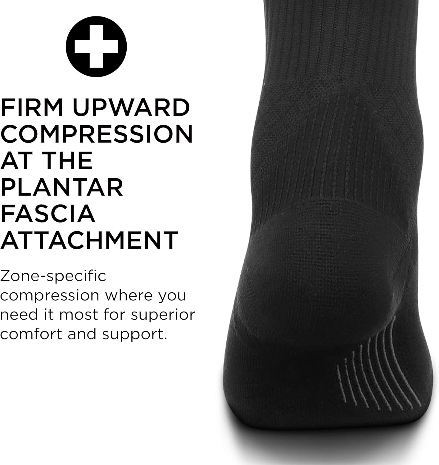 Feetures Plantar Fasciitis Relief Light Cushion Crew Sock - Arch Support for Men & Women
