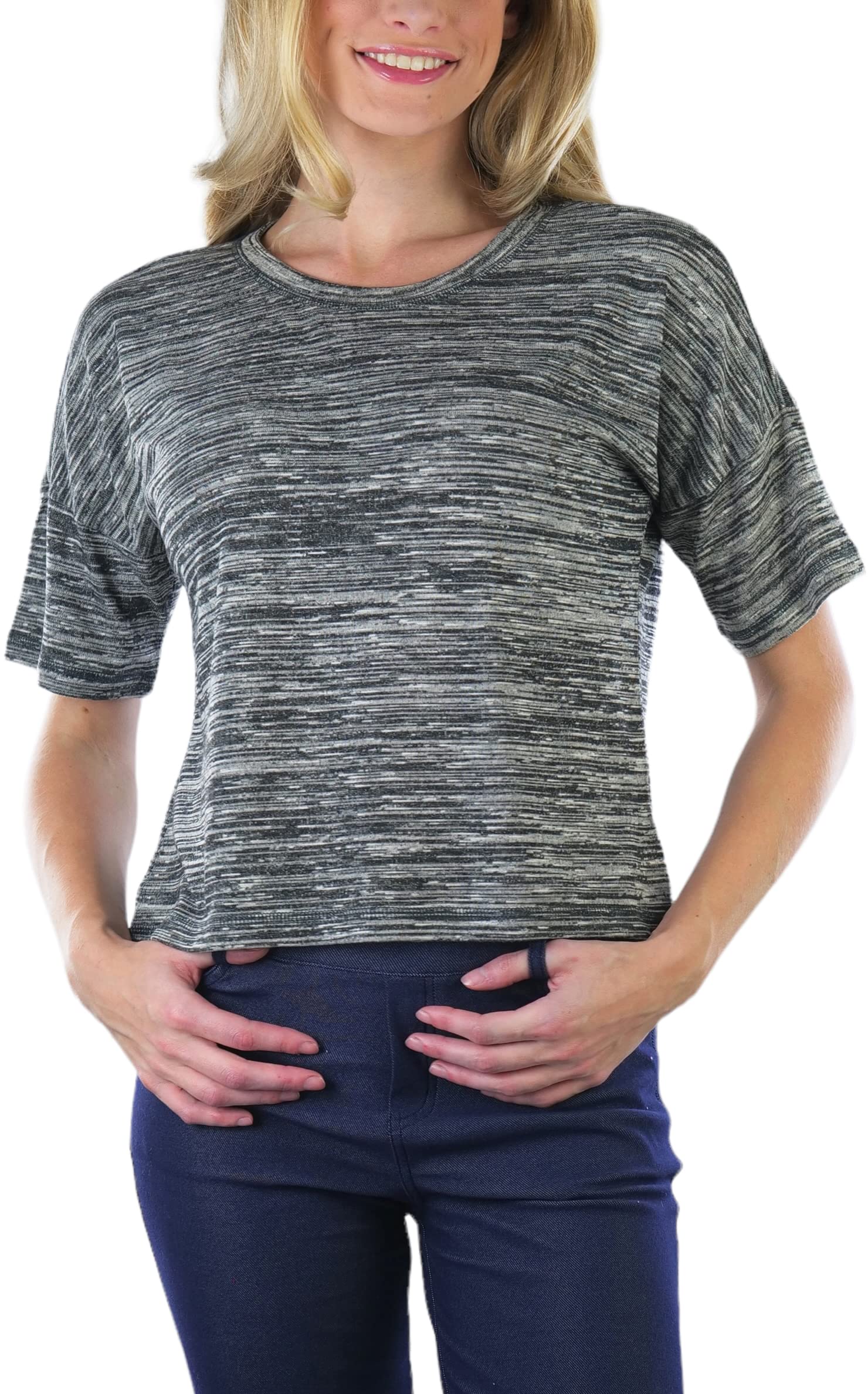 ToBeInStyleWomen's Short Sleeve Hacci Sweater