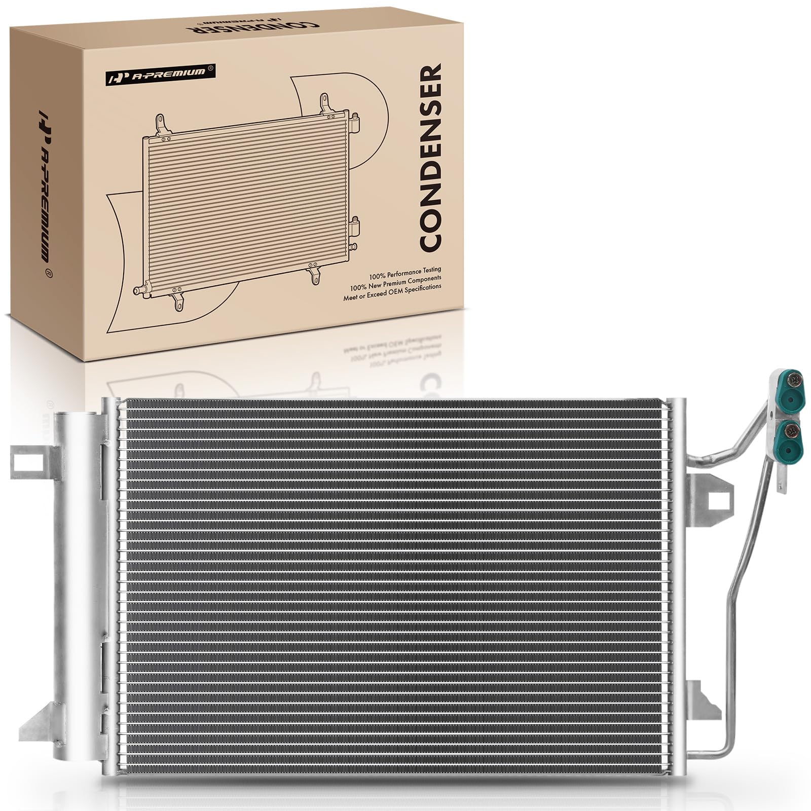 A-Premium Air Conditioning A/C Condenser Compatible with Ford Fusion 2010-2012 & Lincoln MKZ 2011-2012 & Mercury Milan 2010-2011, Replace# 9E5Z19712A
