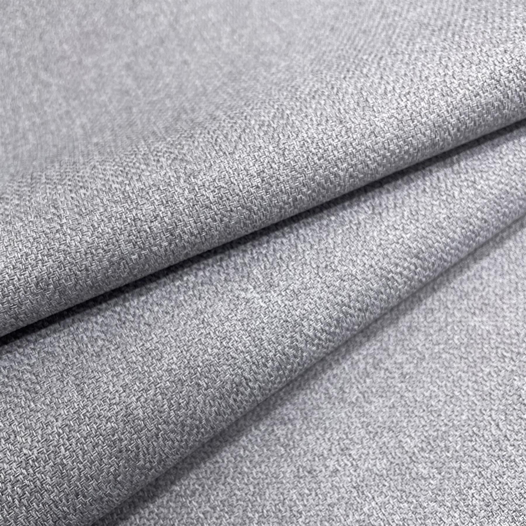 Malbec Linens Soft Plain Linen Look Heavy Furnishing Upholstery Fabric - Silver - Sample