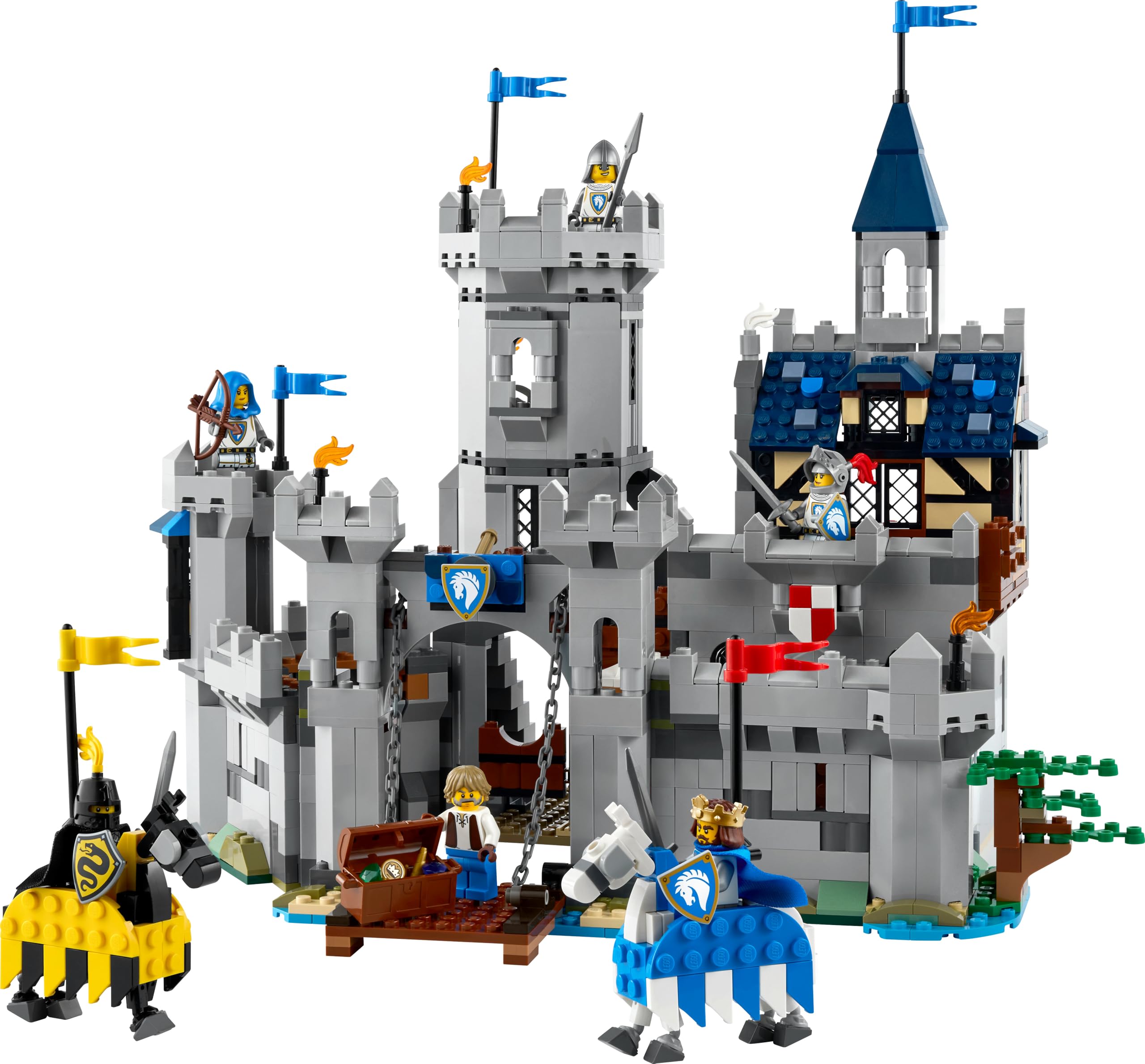 LEGO Creator Ritterburg im Mittelalter - 3-in-1-Bauset - Spielzeug Ritterburg - Umwandelbar in Ritterturnier-Szene oder Stadt - 6 Minifiguren - Geschenk für Jungen und Mädchen ab 9 Jahren 31168