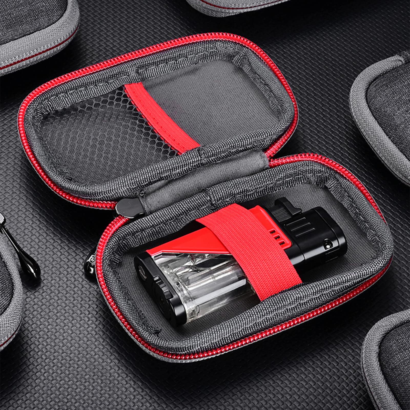 Encendedores de Antorcha, Encendedor de Llama Azul Azabache Doble, Encendedor Ajustable Recargable con Tanque de Gas Visible, Accesorios para Fumar, Aparatos para Hombres,Black