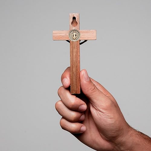 Miniatura 8 de Intercession Crucifijo de cruz de madera para pared y mesa (7.5 pulgadas, oro antiguo)