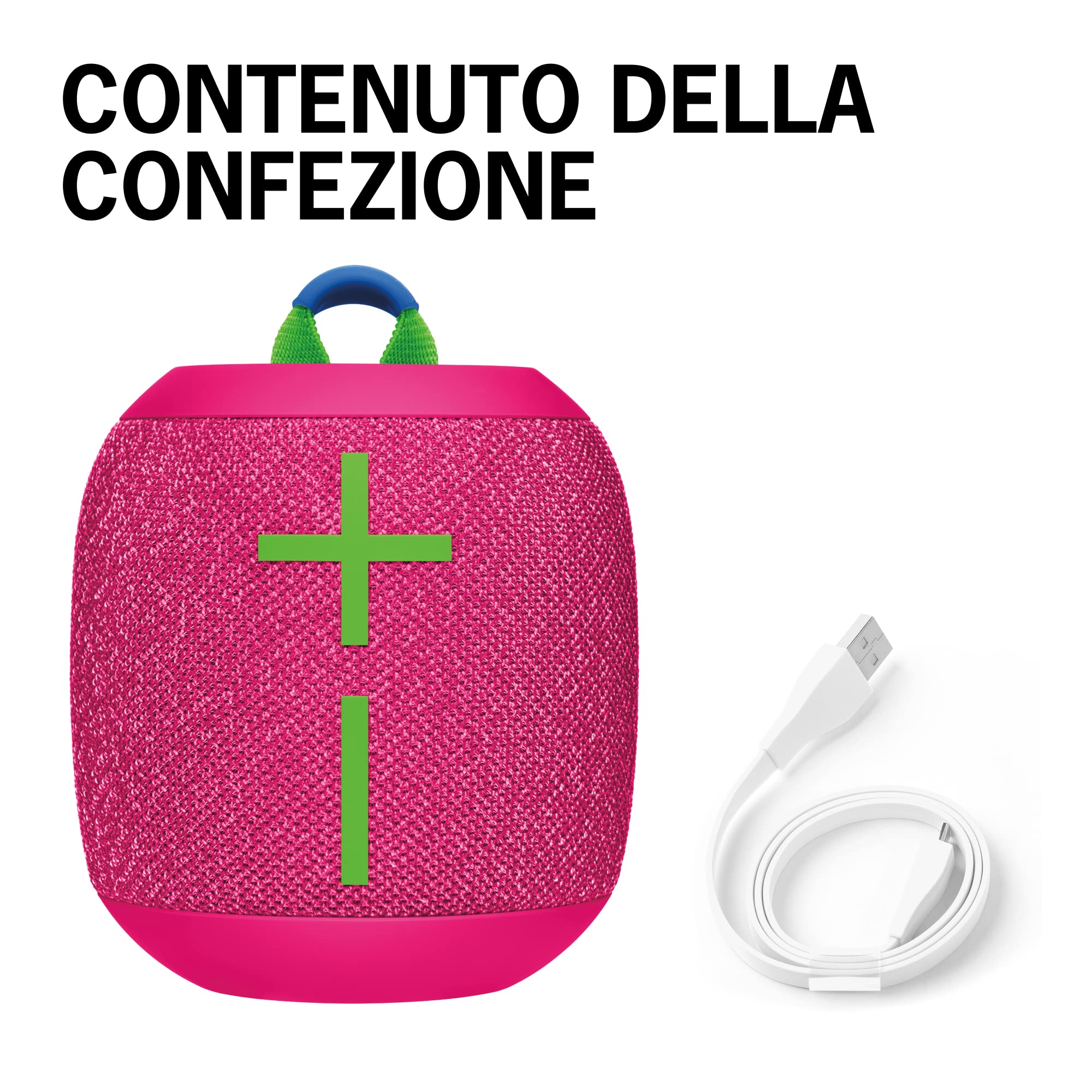 Ultimate Ears WONDERBOOM 3, Altoparlante Portatile Wireless Bluetooth, Suono a 360 Gradi con Bassi Profondi, Impermeabile, Antipolvere IP67, Galleggiante, Portata 40 m - Rosa
