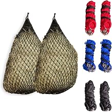 2piece XL Slow Feed Haynet 42 with 26 Rings Protection | Holes 2x2"inch | Slow Feed Haynet for Horses | Slow Feed Hay Bag | MULTI_PACK_COMBO_DEALS Pack_Of_2, Turquoise_Black_2Tone