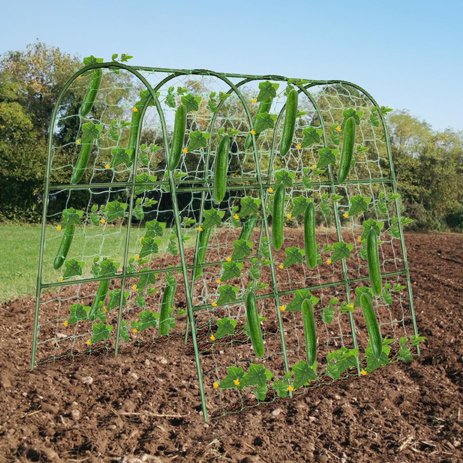 de metal resistente a la intemperie con enrejado de pepino | Enrejado de metal para pepinos, guisantes, uvas, flores, tomates, calabazas, berenjenas, cultivo en invernadero