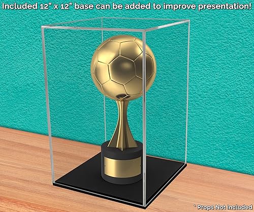 Vista 55 de Caja elevadora de acrílico de 12 pulgadas con un lado abierto, sin tapa, versátil y cuadrado transparente de plexiglás para mercancías al por menor