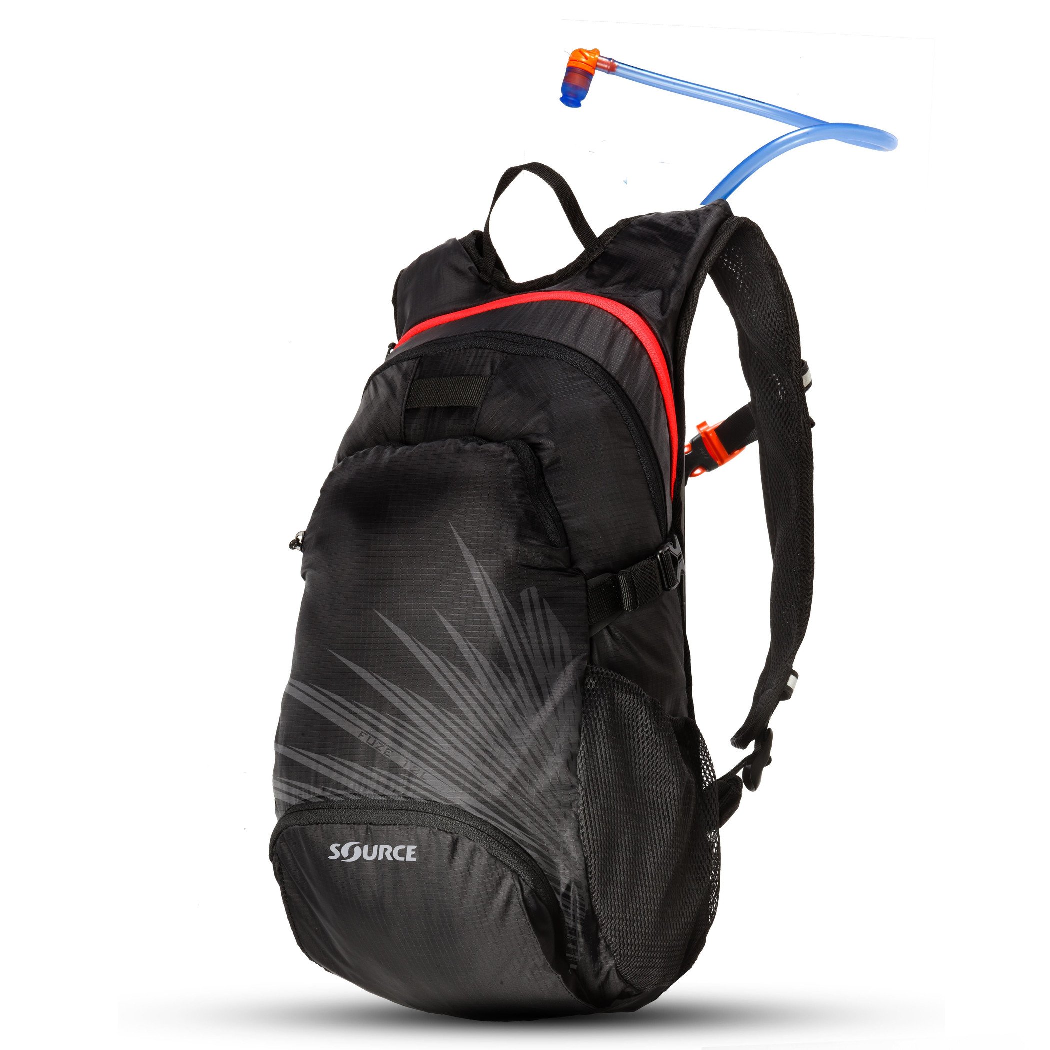 Source Fuse, Zaino da Idratazione Unisex, Nero/Rosso, 43x20x22 cm, 3 Litri