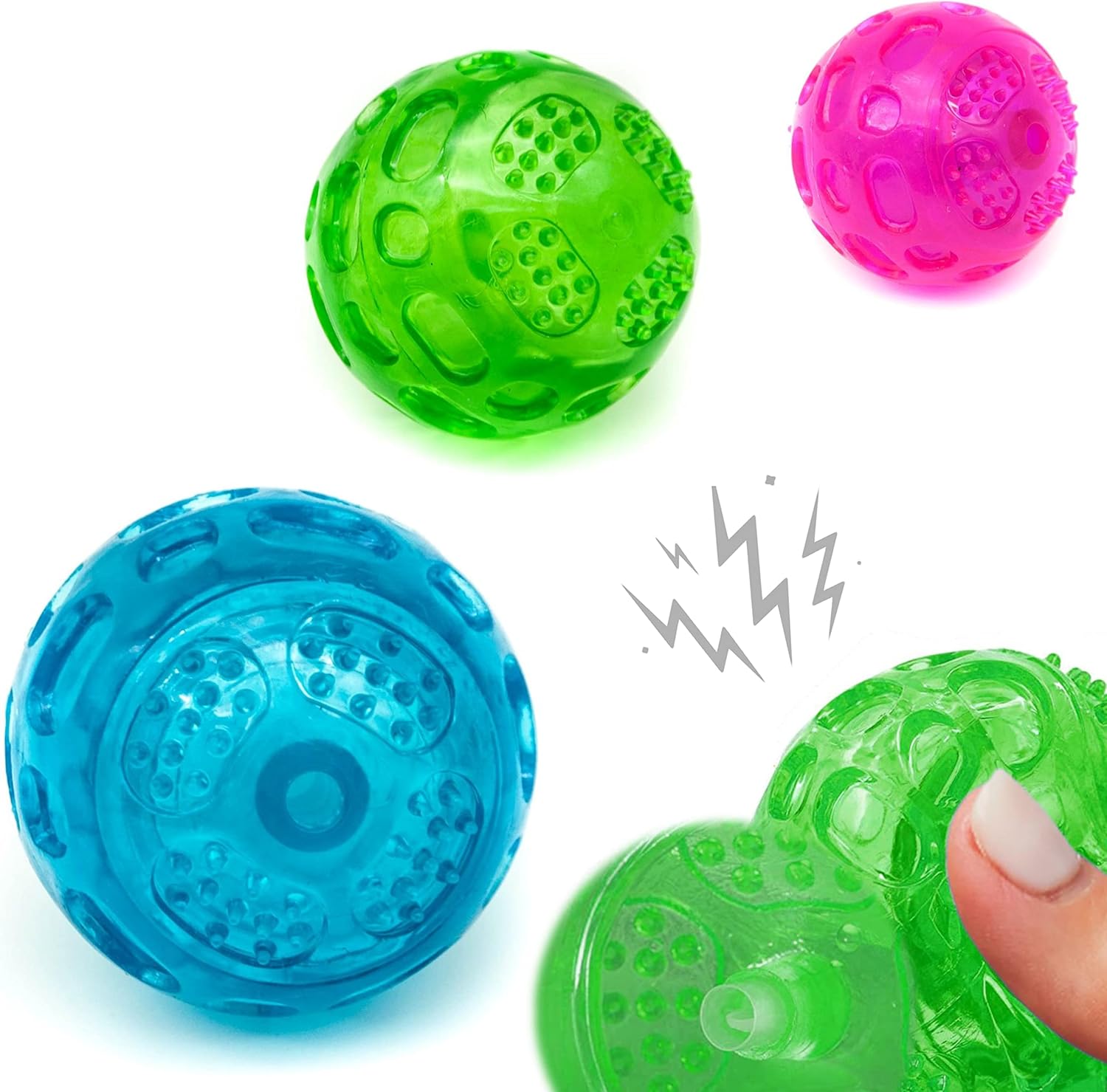 3 x 7.5cm DURABLE Dog Balls Squeaky Dog Toys Dog Chew Toys Balls
