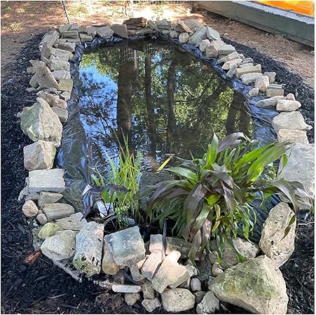 Image 4.5 x 5m Pond Liner Free Underlay Ideal for Koi & Fish Pools Fountains and Streams, Flexible Impermeable for Reinforced Durable Landscaping Heavy Duty HDPE(Size:15x33ft/4.5x10m,Color:40S) Image 4.5 x 5m Pond Liner Free Underlay Ideal for Koi & Fish Pools Fountains and Streams, Flexible Impermeable for Reinforced Durable Landscaping Heavy Duty HDPE(Size:15x33ft/4.5x10m,Color:40S)