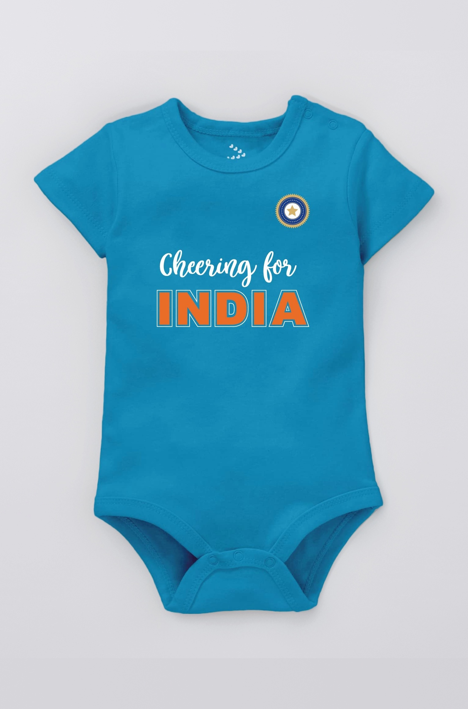 Zeezeezoo Cheering For Team India Cricket Baby Romper Bodysuit 100% Cotton