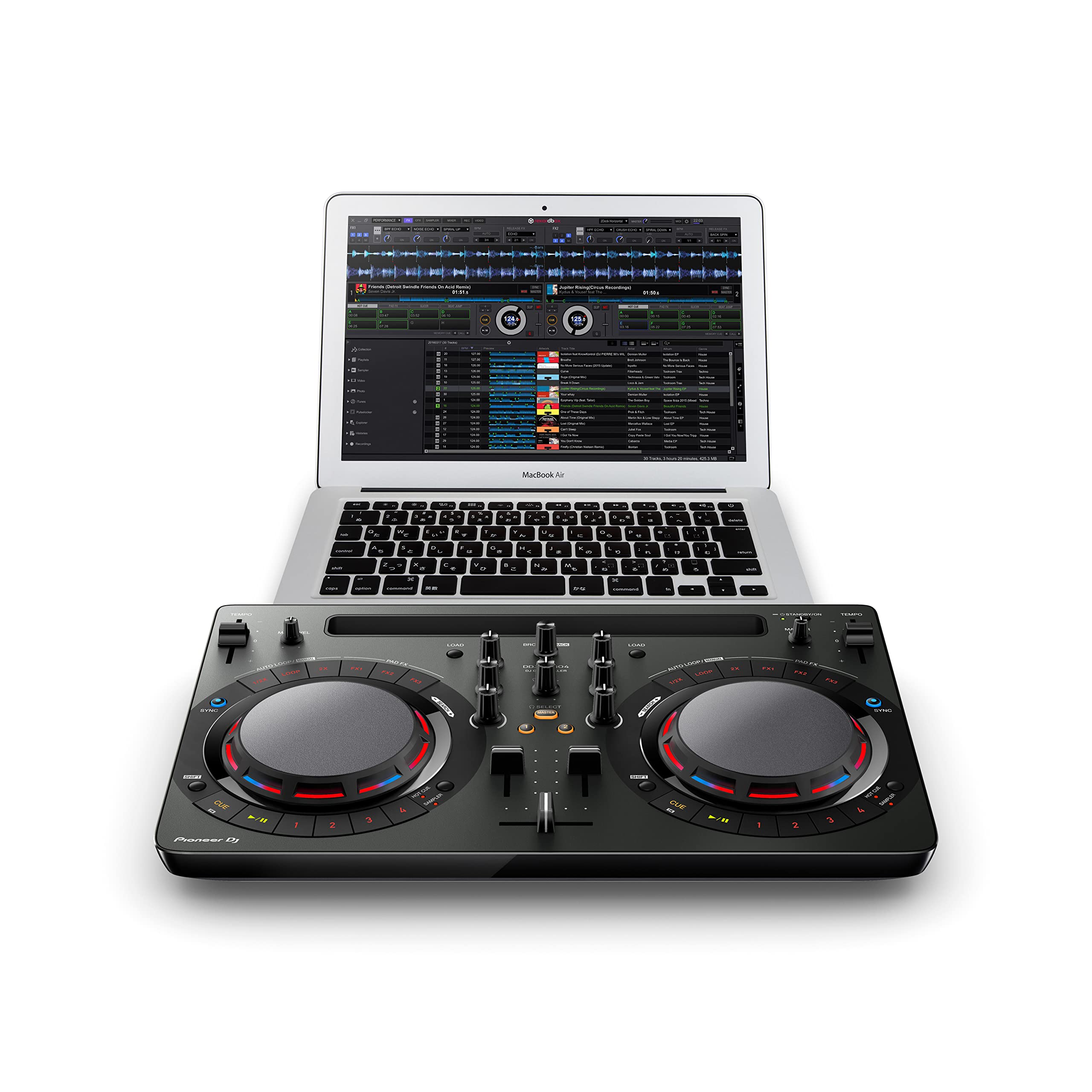 Pioneer DJ DDJ-WeGO4-K - Controlador portátil de DJ - Compatible con iOS (Negro)