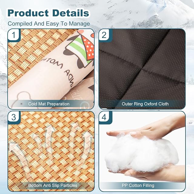 Foto 6 de 6 de PETCUTE Alfombrilla Refrescante para Perros Gatos,Ratán Natural Cama Refrescante para Mascotas