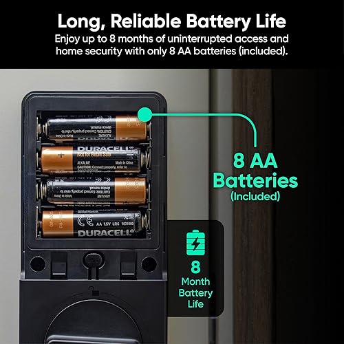 Miniatura 12 de Wyze Perno de bloqueo automático v2, cerradura inteligente de entrada sin llave de huellas dactilares, escáner de aprendizaje AI con cerrojo de