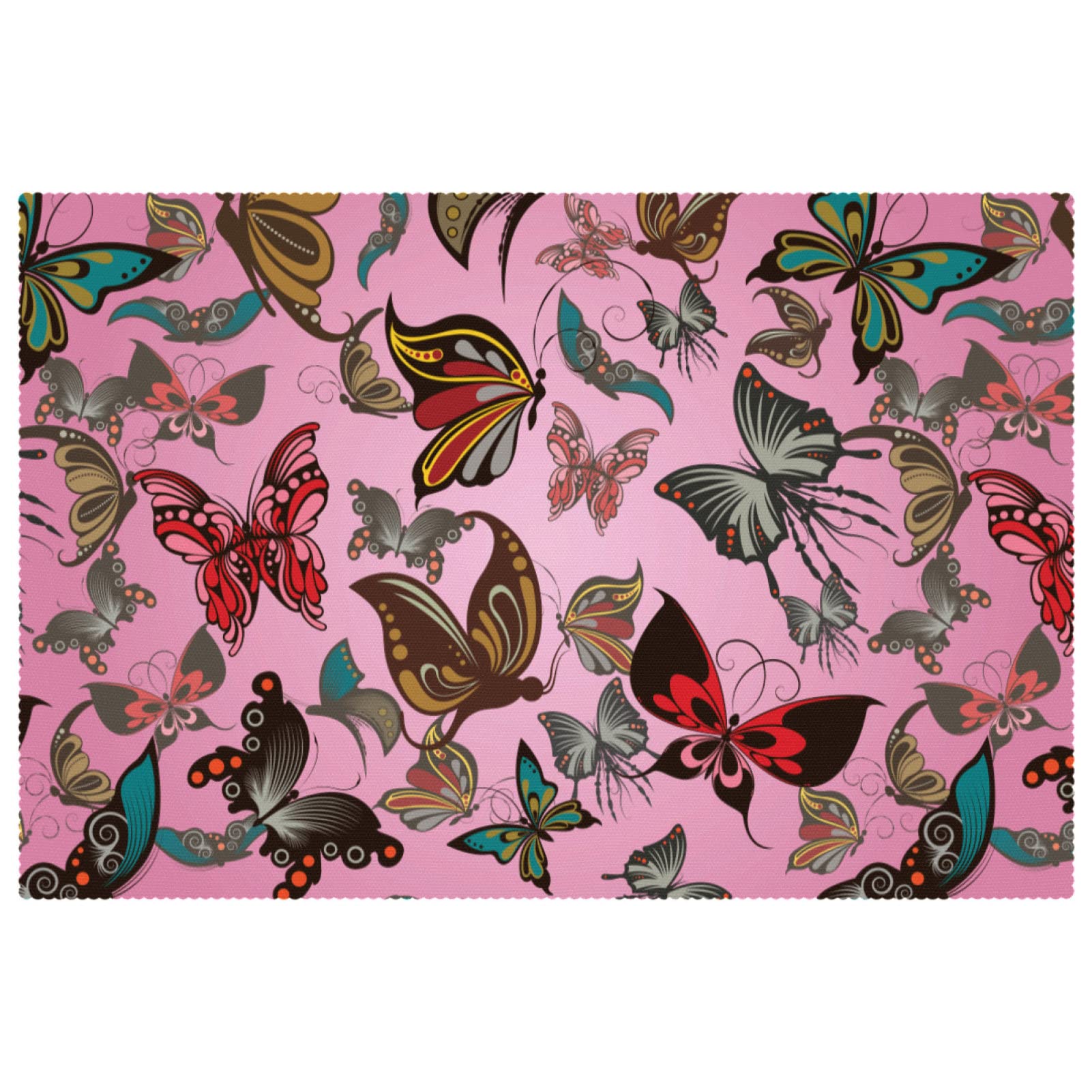 Set de table papillon rose lavable pour éviter les taches de chaleur et de gras