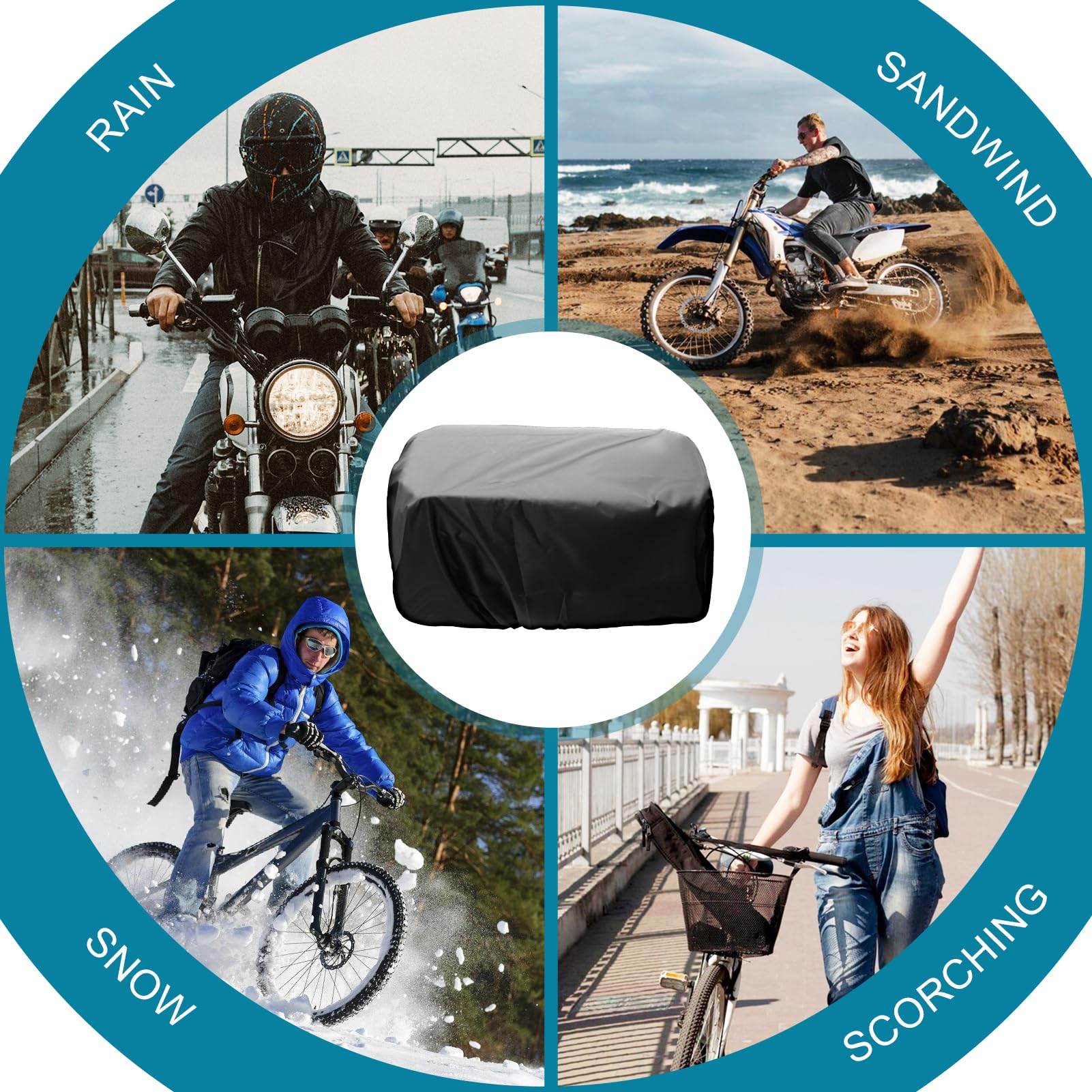 Housse De Pluie 35 L Pour Panier De Vélo, Sacoche Ou Porte-bagages – En Taffetas 190T Double Imperméable Avec Revêtement Argenté – Noir, Protection Contre La Pluie Et La Boue