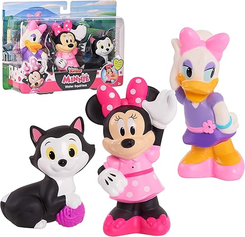 Miniatura 1 de Disney Junior Minnie Mouse - Paquete de 3 juguetes de baño figuras incluyen Minnie Mouse Daisy Duck y Figaro exclusivo de Tienda de Just Play
