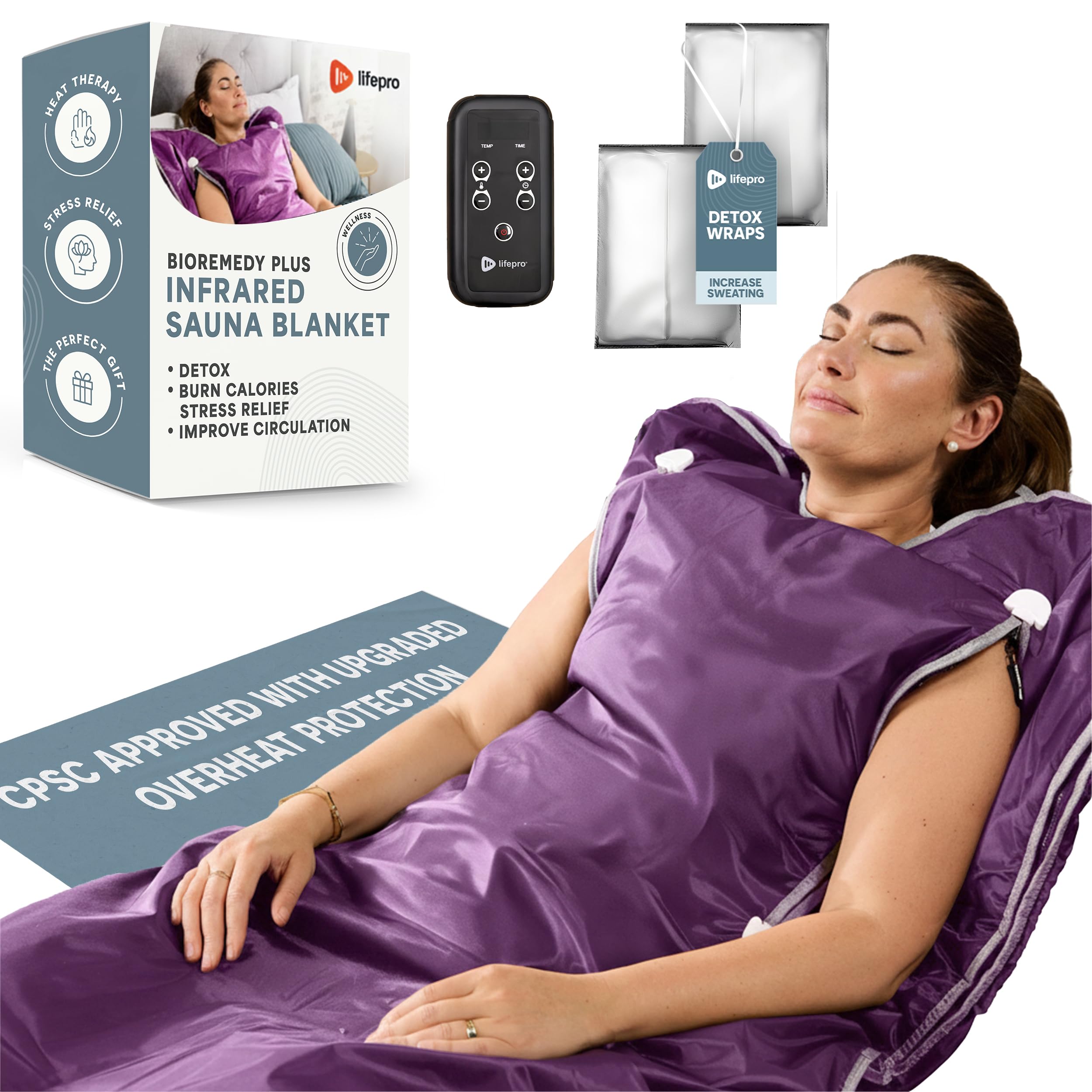LifePro BioRemedy Infrared Sauna Blanket for Home Relaxation Detox