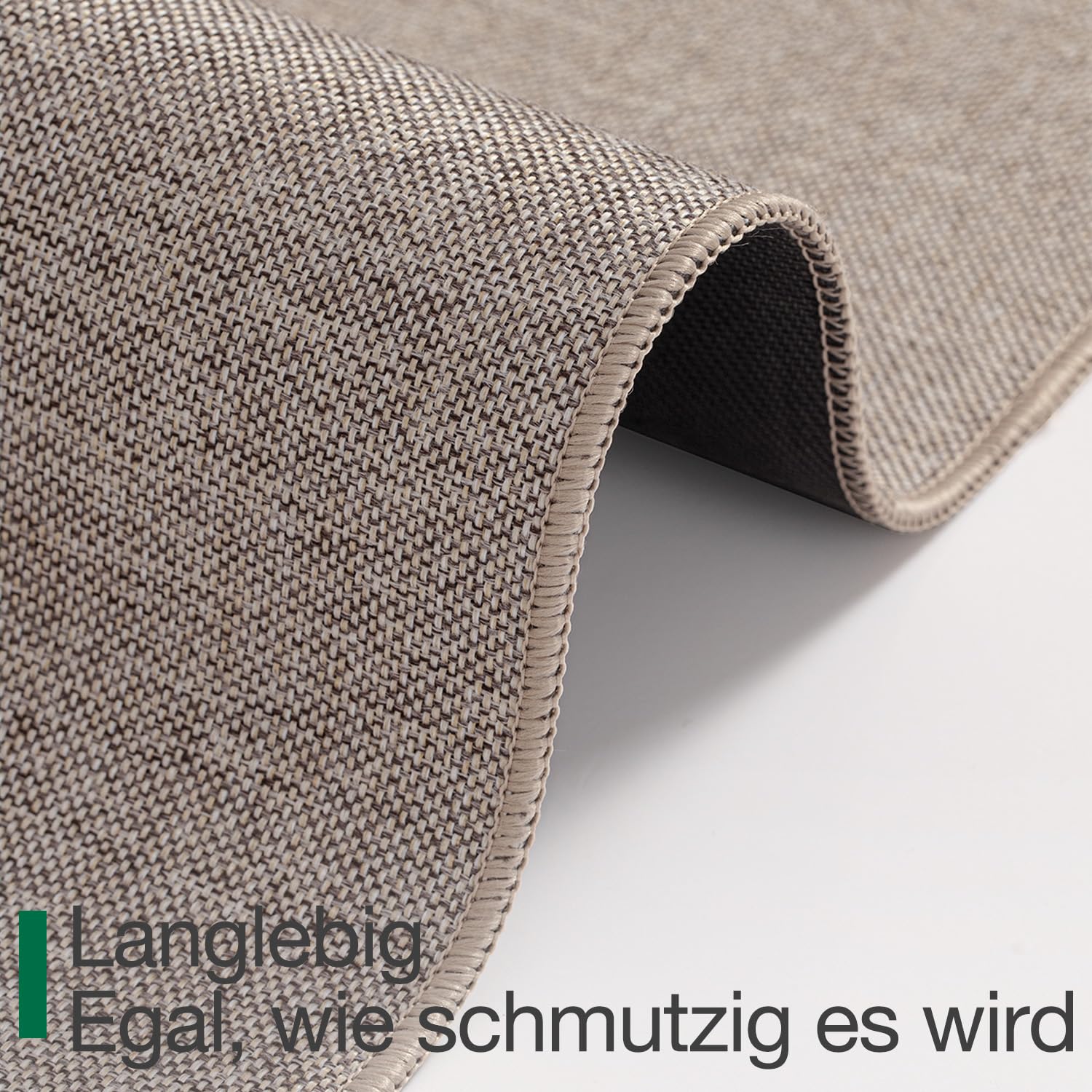 LUMI Schmutzfangmatte 80x120cm, Fußmatte Innen, rutschfest Beige | Fängt Schmutz und Feuchtigkeit auf, extra flach ohne Türblockieren, leicht zu reinigen, haustierfreundlich, Leinenoptik