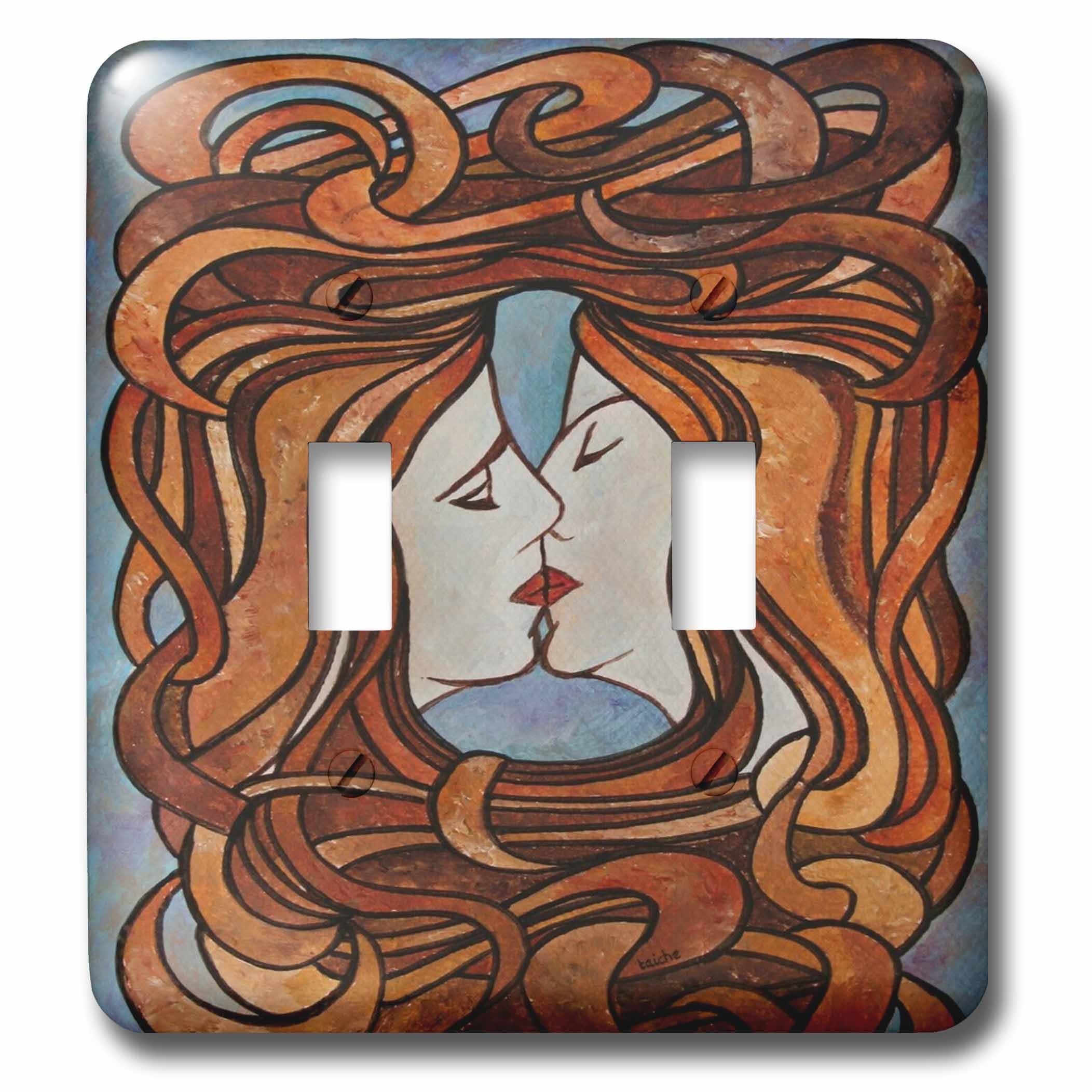 Interrupteur à bascule double Art Nouveau 3dRose pour une ambiance intime et artistique