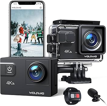 Amazon | WOLFANG GA300 アクションカメラ [外部マイク付き] 4K 24MP