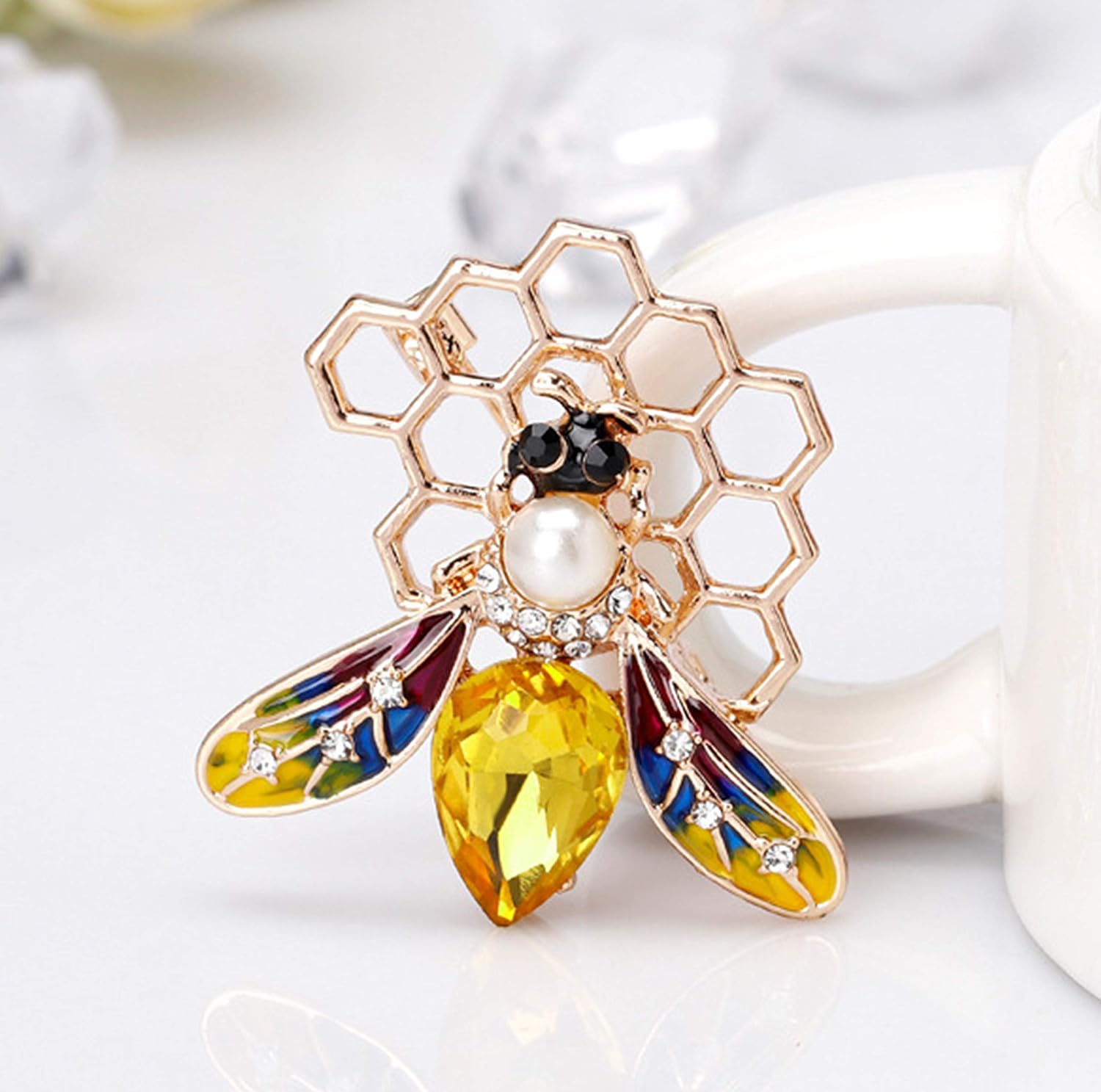 Austrian Crystal Cute Animal Insect Small Honey Bee Brooches Pins Corsages Scarf Clips image 4