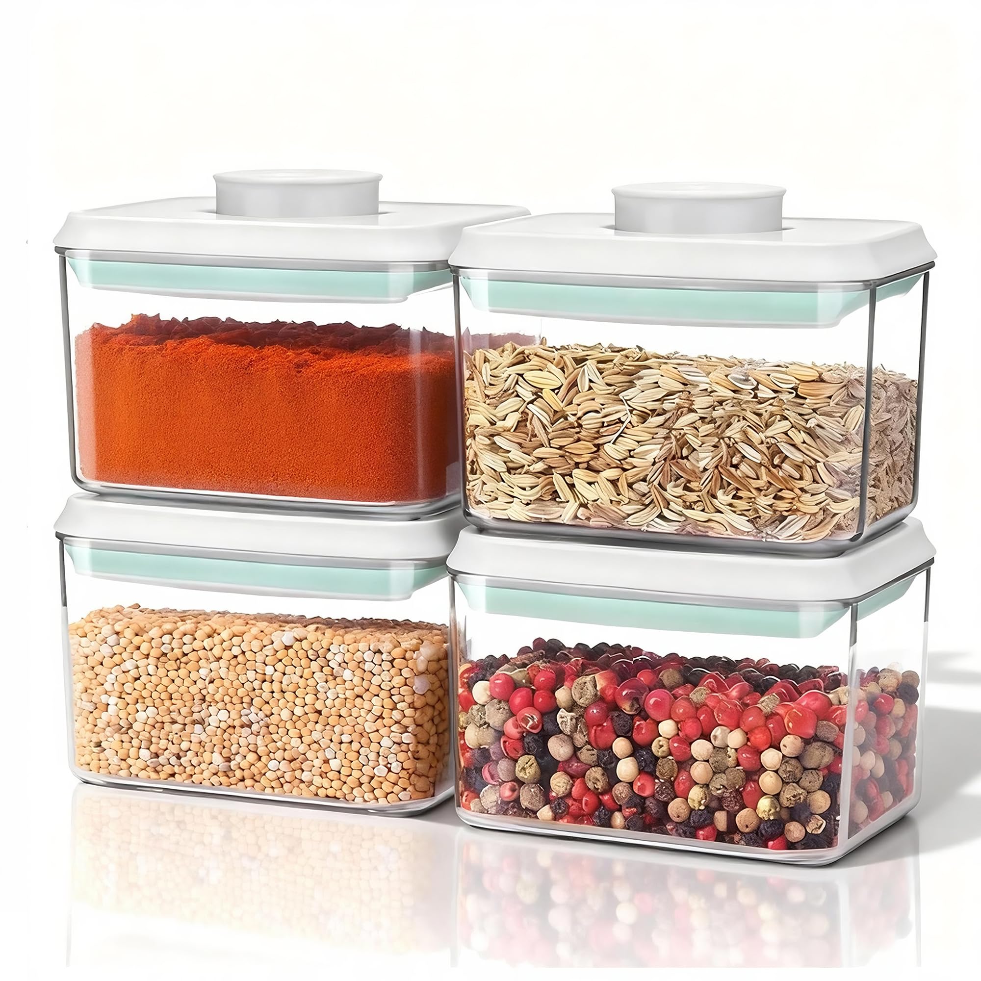 Cozey Daily Airtight Food Storage Container Pop Containers With Lids, Bpa Free for Spaghetti Cereal Flour Rice Kitchen Organizer (500ml / 0.5qt *4)