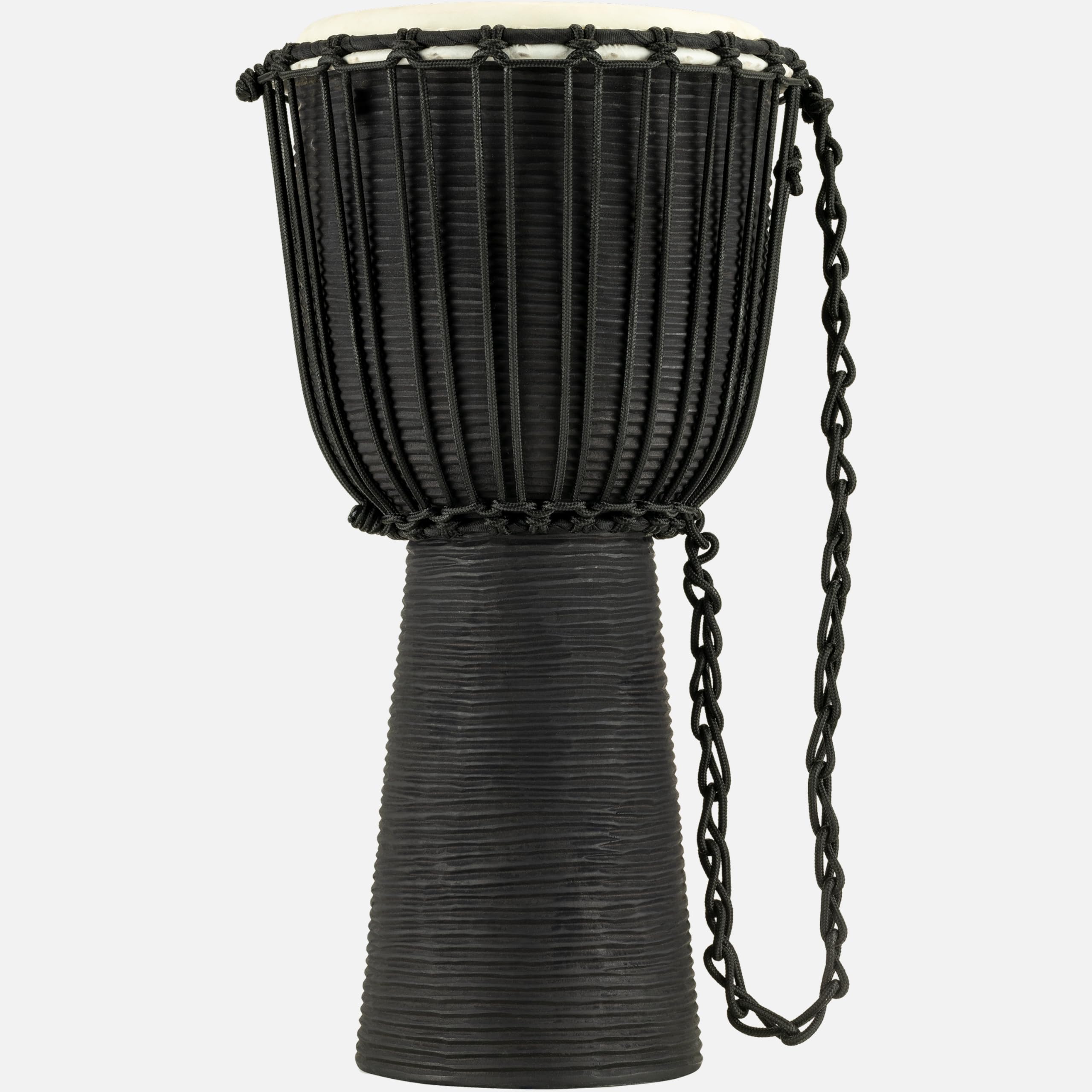 Meinl Percussion Djembe River À Cordes – Grande Percussion à Main – Avec Peau de Chèvre – Diamètre 12 pouces – Acajou, Noir (HDJ3-L)