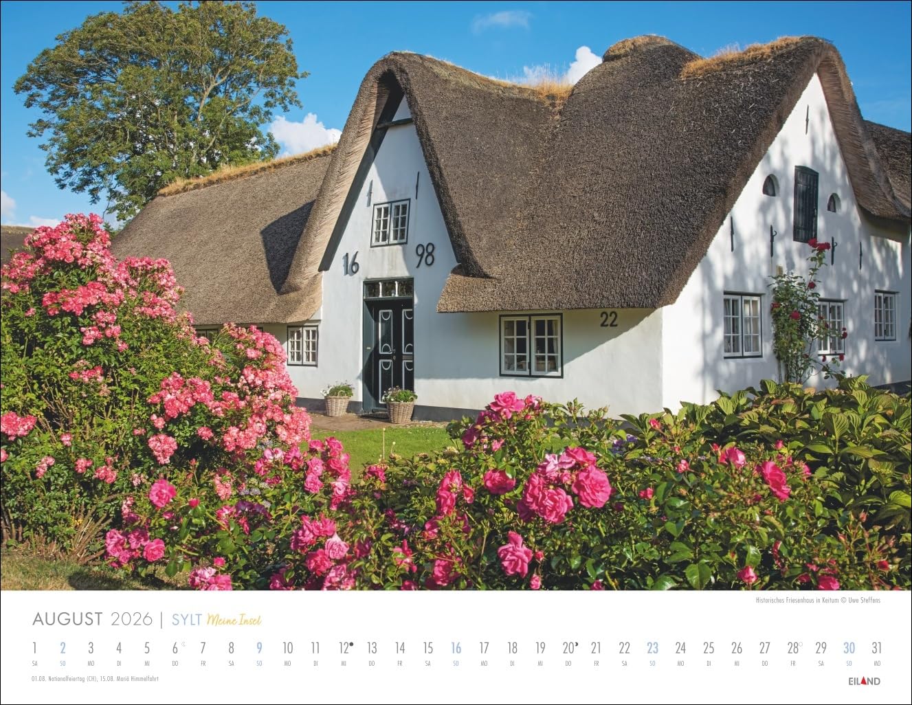 Sylt - Meine Insel Kalender 2026: Reise-Wandkalender mit 12 atemberaubenden Fotografien der Nordseeinsel. Landschafts-Kalender 2026 zum Aufhängen. 44 x 34 cm. Querformat.