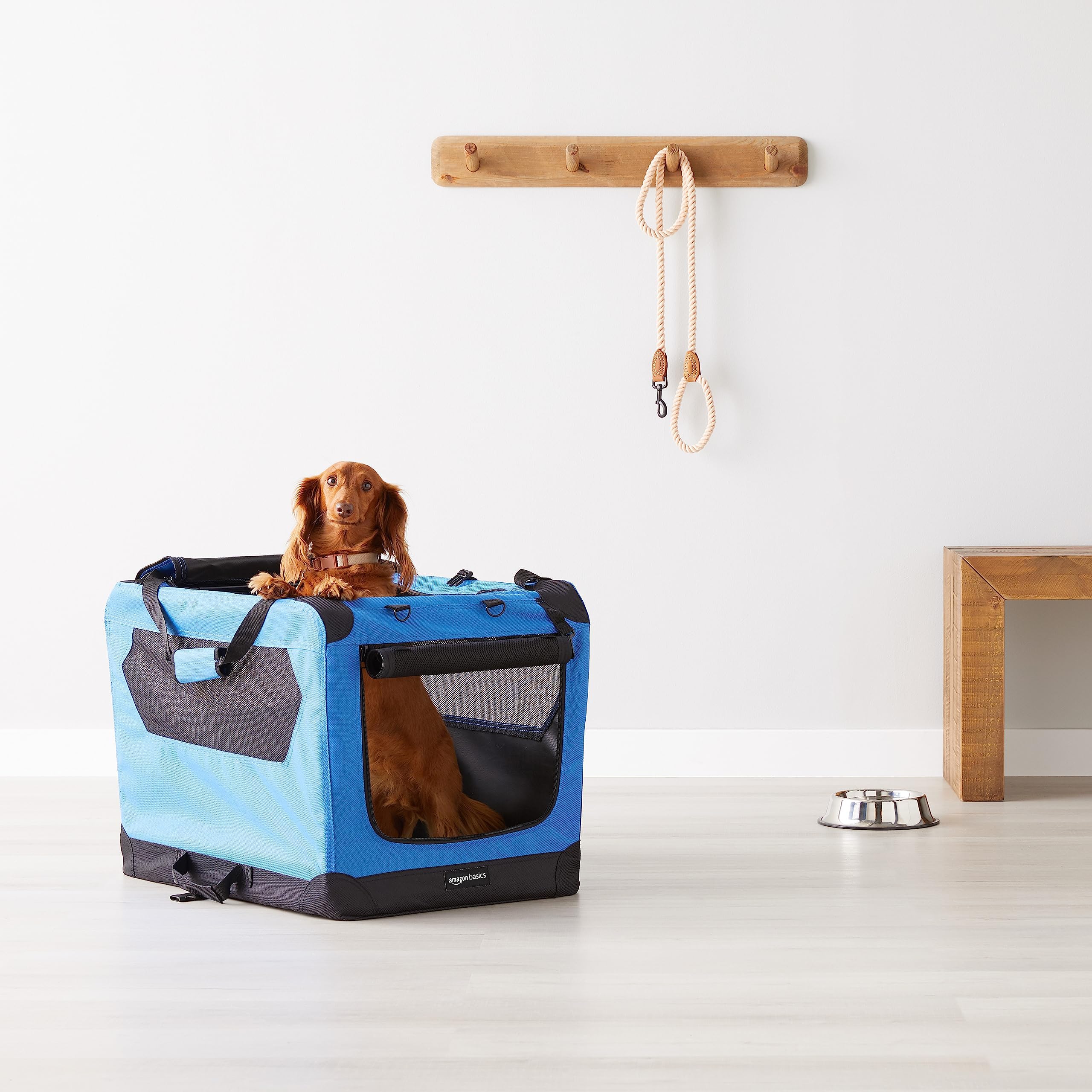 Amazon Basics - Trasportino Morbido Pieghevole per Animali Domestici, Alta qualità, 66 cm, Blu