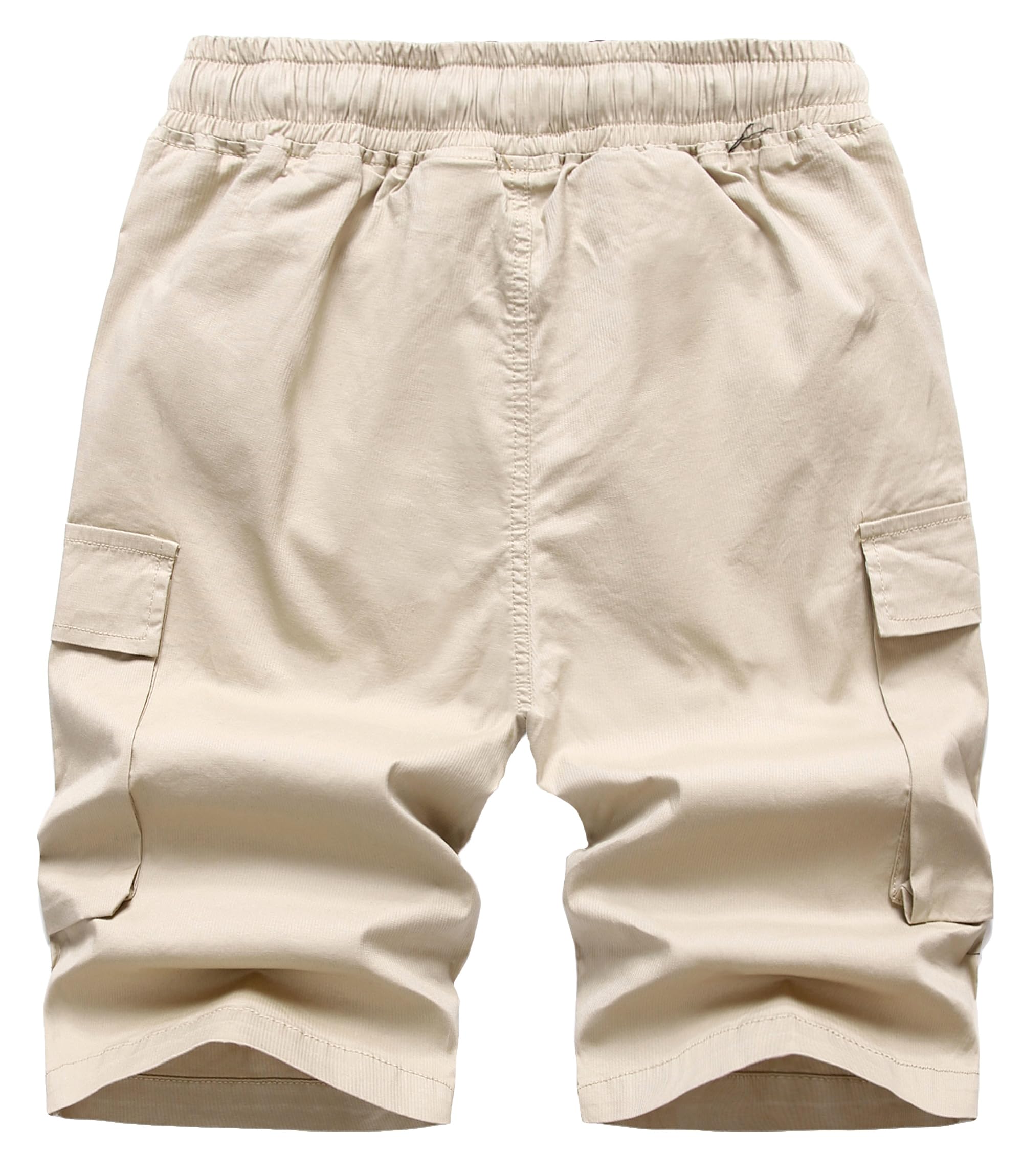 TLAENSON Boys Cargo Shorts Kids Pull On Husky Urban Summer Youth Bermuda Short Pants for School Khaki Size 150/10-11 Years