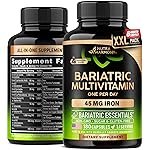Bariatric Multivitamin - 45 mg Iron Supplements - Made in USA - for Women & Men - All-in-One, 21 Essential Vitamins - Gastric Sleeve Support - Free of Sugar, Gluten & Soy - 180 Capsules, Once Daily