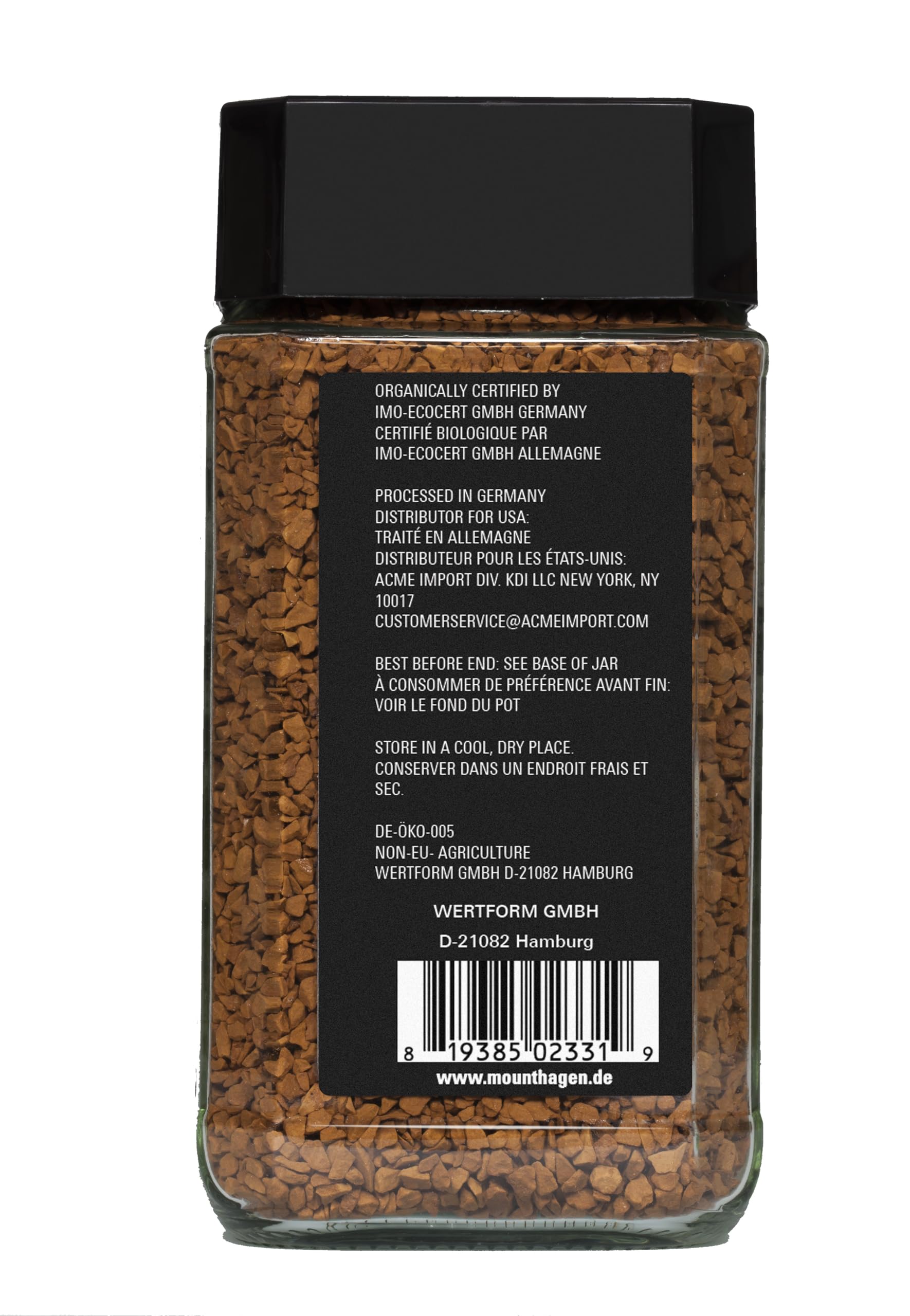Mount Hagen Organic and Fairtrade Instant Freeze Dried Coffee, 100 g