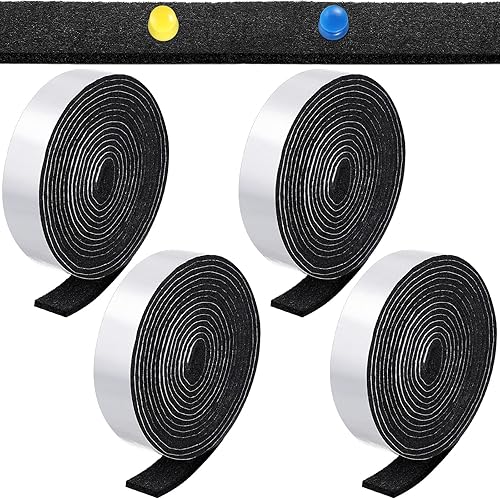 4 rollos de tiras de fieltro de 120 pulgadas con cinta adhesiva de fieltro para muebles, rollos de tiras de fieltro autoadhesivas de poliéster