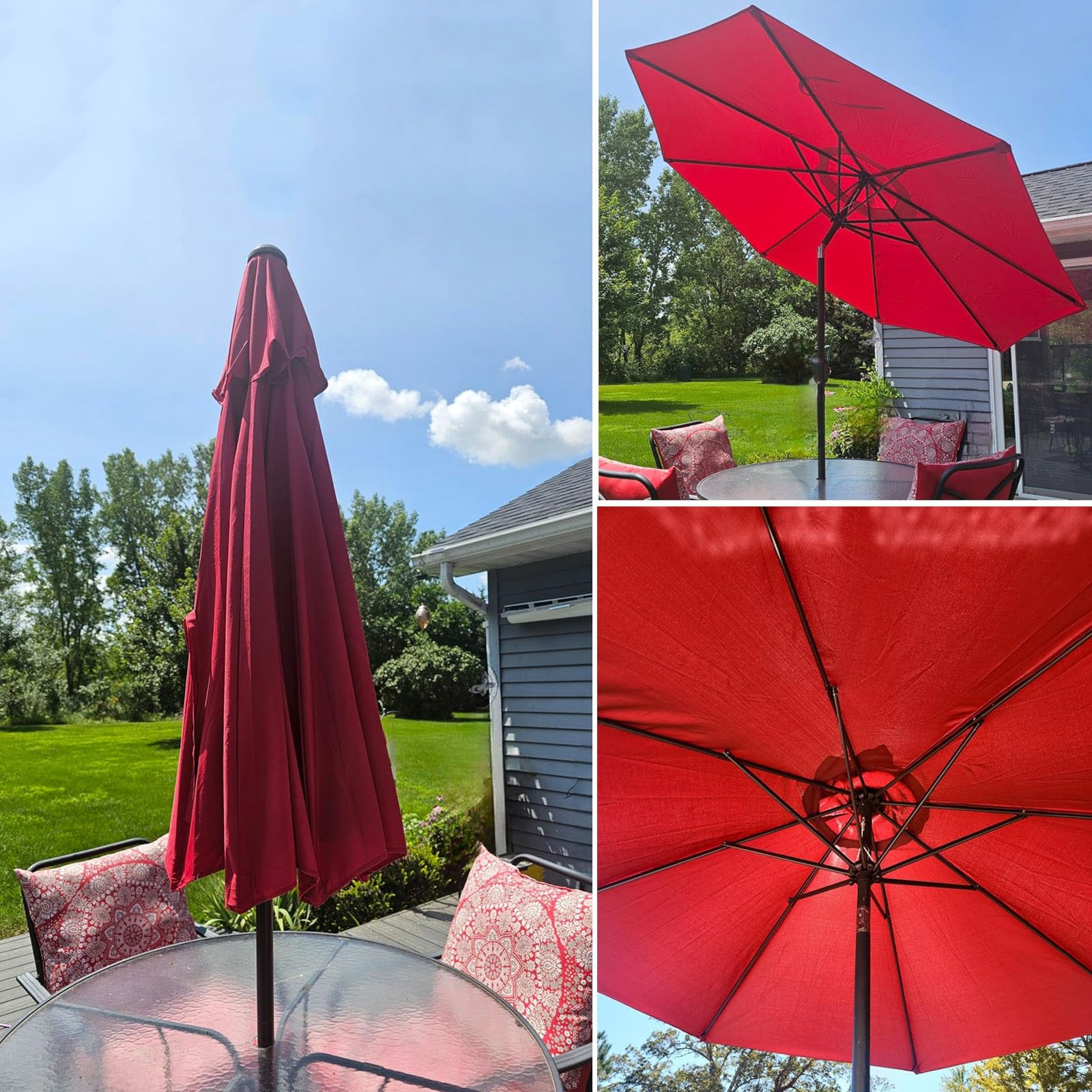 Épaissir Auvent De Remplacement Pour Parasol, 200-400cm Déporté Dessus De Parapluie En Polyester, 6/8 Baleines ProtectionUV Housse De Rechange, Lavable, Pas Facile Décolorer(Off-white,3m-6Ribs)