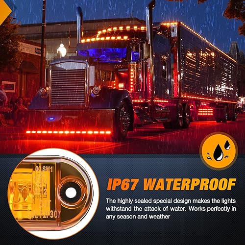 Miniatura 8 de Nilight Luz de marcador lateral ovalada de 25 pulgadas 10 unidades de 2 diodos LED para guardabarros de remolque luz de liquidación impermeable